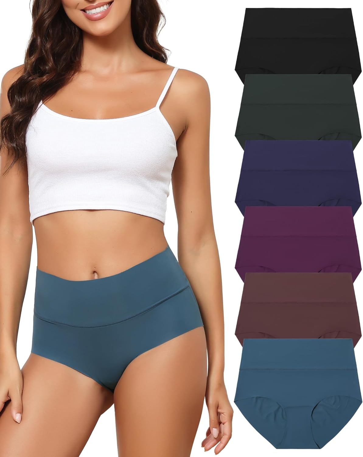Ropa interior LEVAO para mujer sin costuras, talle alto, no se muestran, cobertura total, calzoncillos transpirables e invisibles, paquete de 6, S-XXL