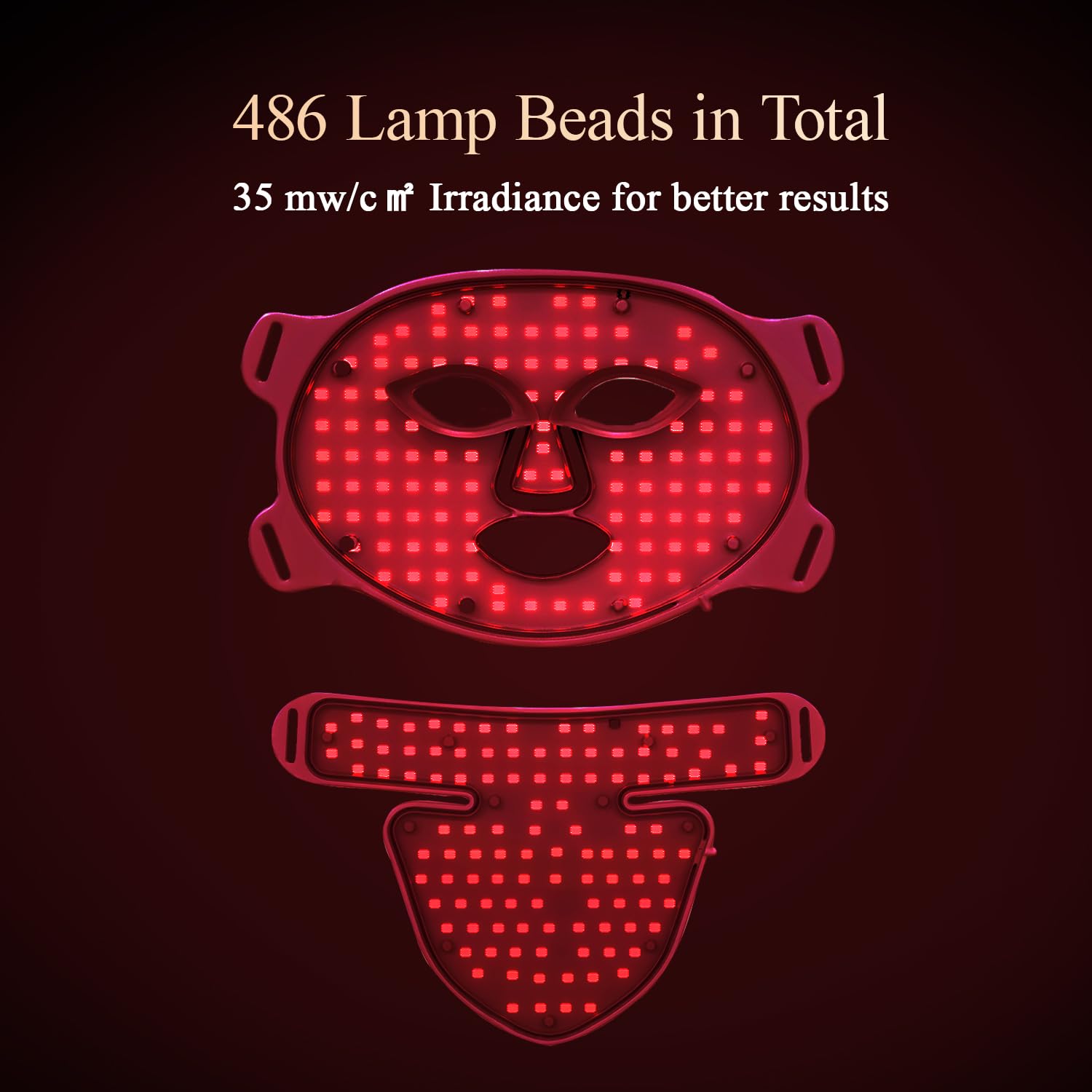 Maschera viso e collo con terapia a luce rossa a led, maschera facciale con terapia della luce a led a 7 colori, maschera per terapia con luce rossa a infrarossi, ringiovanimento della pelle con luce a infrarossi (bianco)