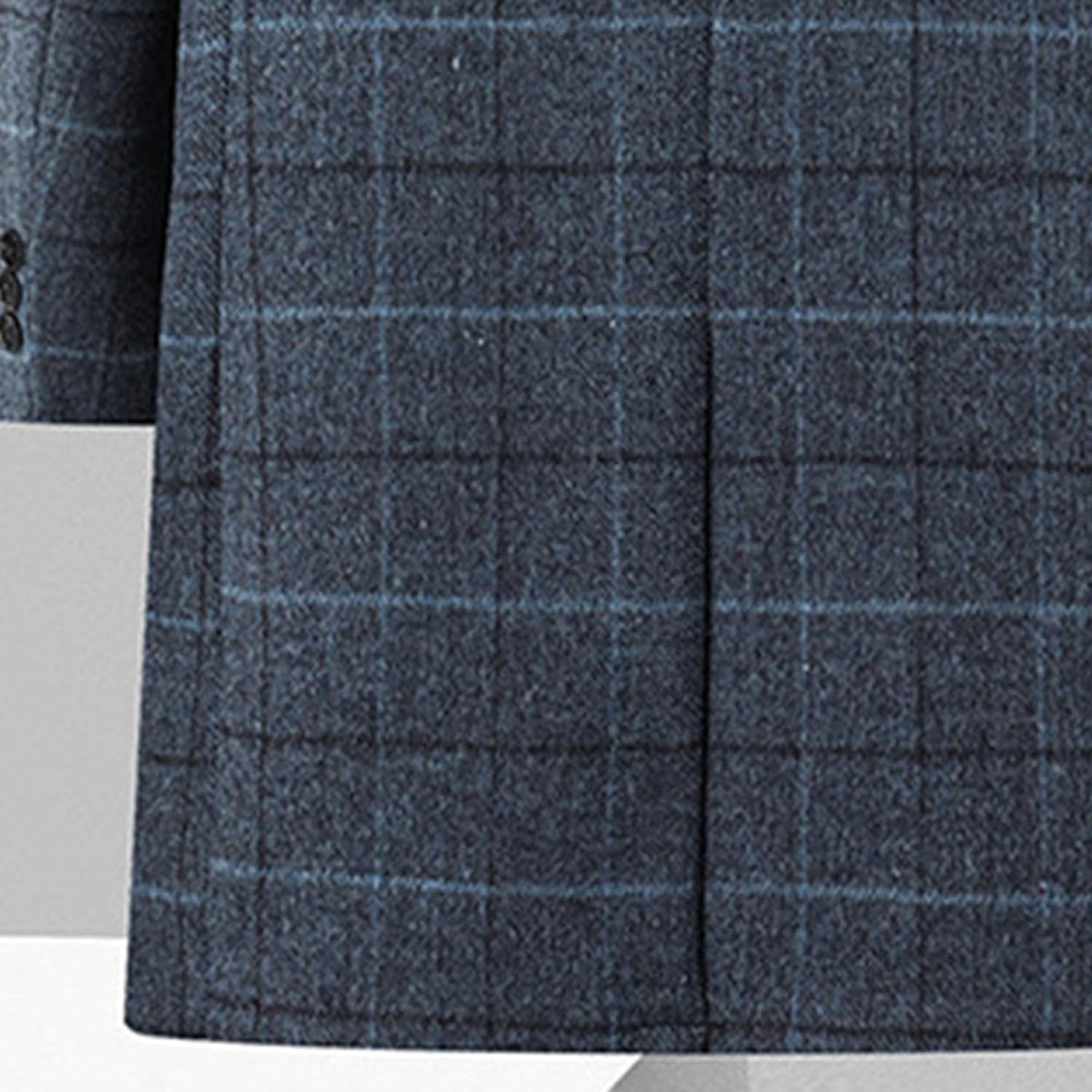 Maiyifu-GJ Mens Plaid Trench Coat Winter Single Breasted Wool Blend Top Pea Coat Classic Stylish Business Overcoat · v3