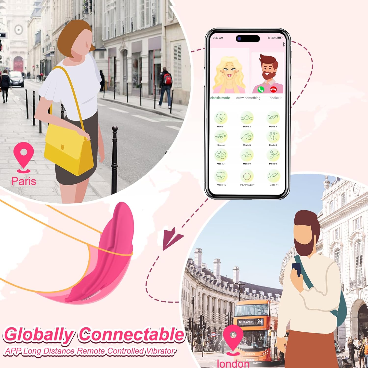 Quần lót đeo được APP Máy rung điều khiển từ xa Đồ chơi tình dục dành cho người lớn dành cho phụ nữ hoặc các cặp đôi, Đồ chơi rung âm vật Mini Egg Bullet Butterfly Rose, Máy kích thích điểm G Dildo âm đạo có lưỡi liếm