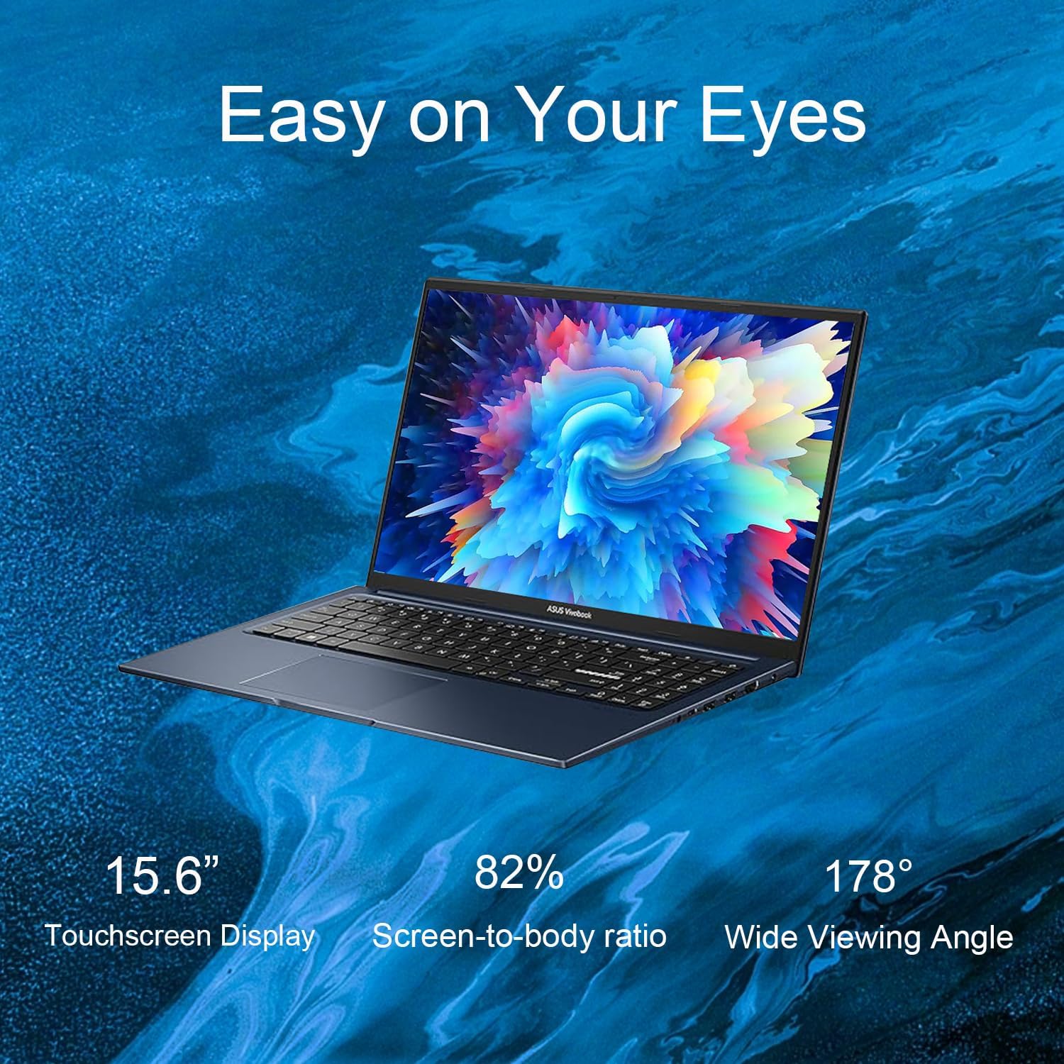 ASUS Vivobook Laptop, 15.6” FHD Touchscreen, Intel Core i7-1255U Processor, 40GB RAM, 2TB SSD, Backlit Keyboard, Numeric Keypad, Webcam, HDMI, Wi-Fi 6, Windows 11 Home, Blue · v6
