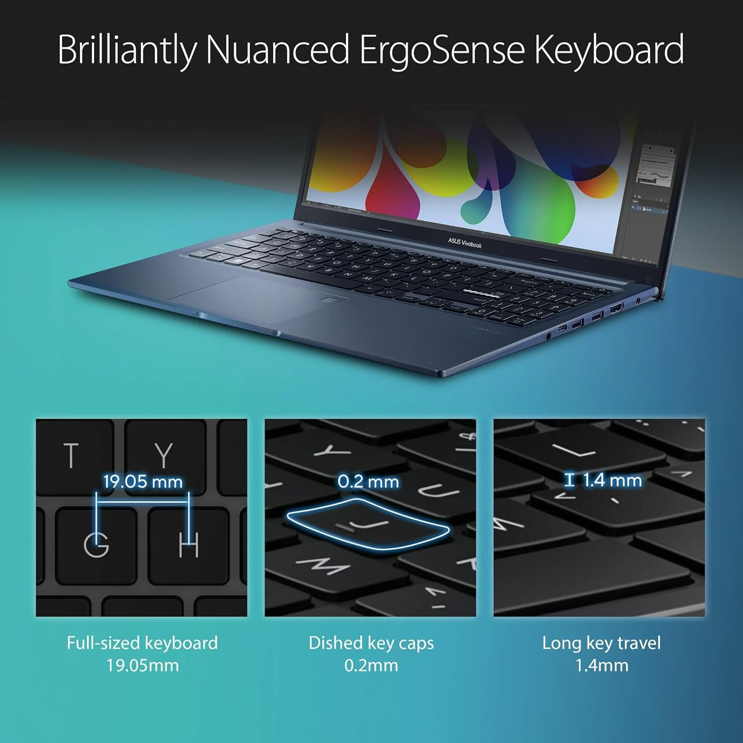 ASUS Vivobook Laptop, 15.6” FHD Touchscreen, Intel Core i7-1255U Processor, 40GB RAM, 2TB SSD, Backlit Keyboard, Numeric Keypad, Webcam, HDMI, Wi-Fi 6, Windows 11 Home, Blue · v6
