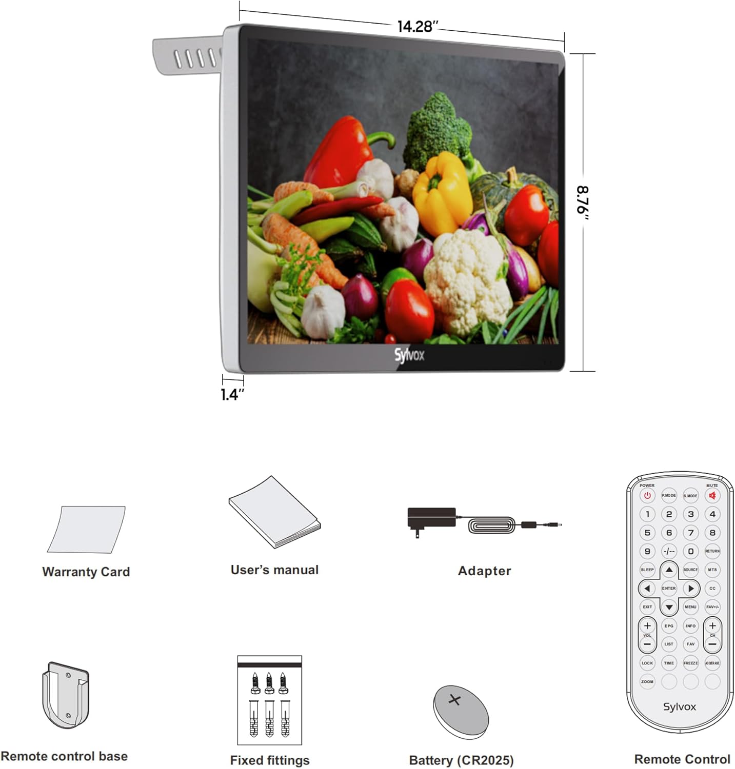 SYLVOX 15.6 Flip-Down TV for Under Cabinet, 12-Volt Small TV with 90-Degree Rotation, Digital Noise Reduction, and Storage Design for Kitchen, Bedroom, RV, and Yacht · v3
