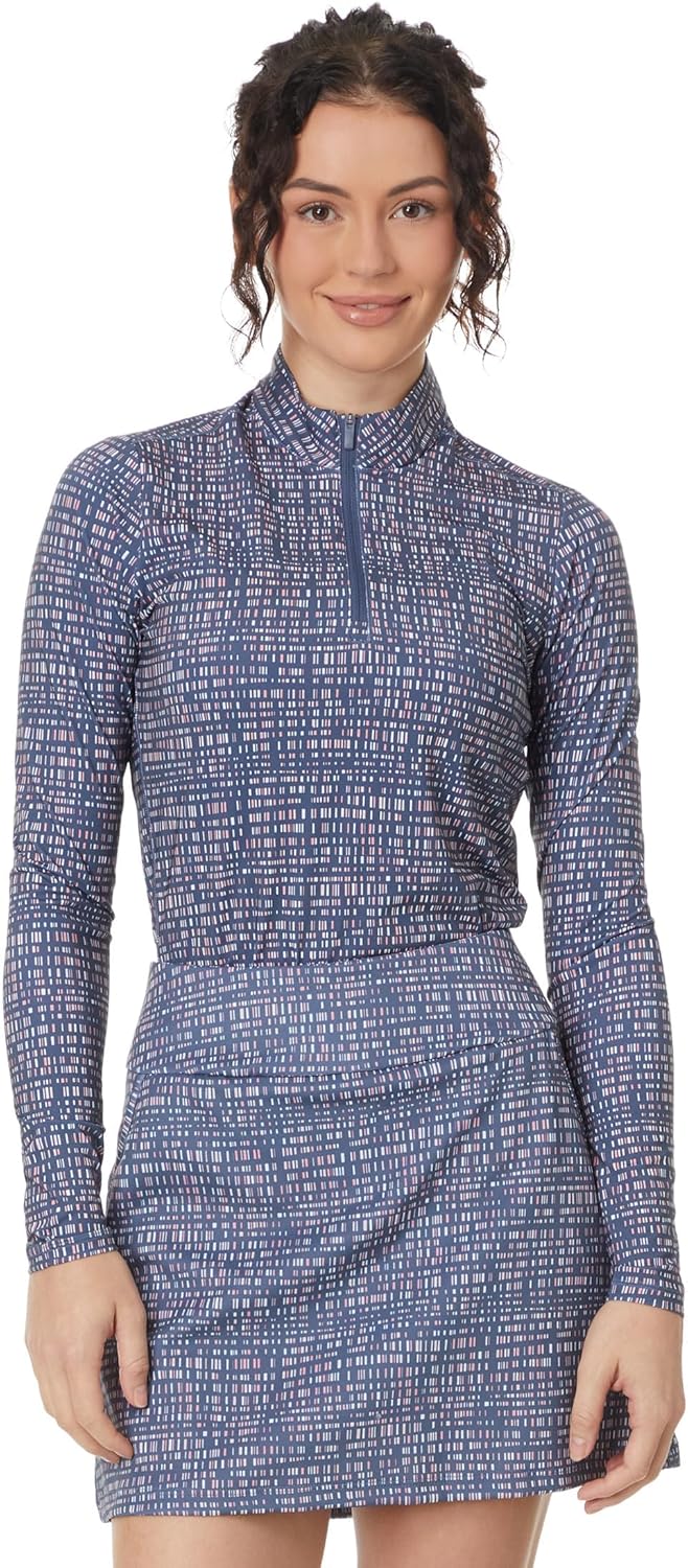 Adidas Ultimate365, bedrucktes Damen-T-Shirt mit 1/4-Reißverschluss