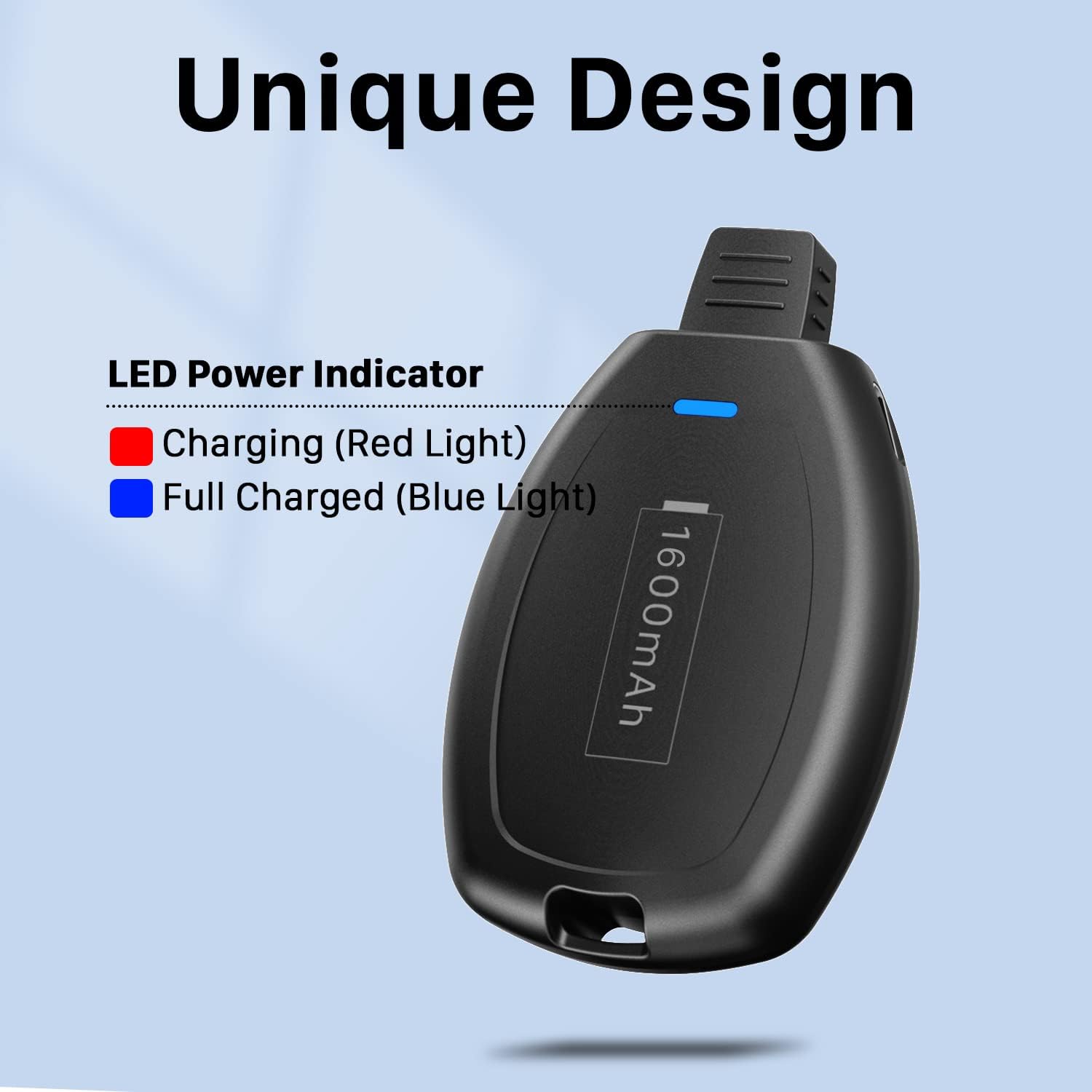 LCLEBM 2 Pack Keychain Portable Charger for iPhone, 1600mAh Ultra Small Portable Power Pod Mini Phone Power Bank, Ultra-Compact and Fast Charging Emergency Power Pod-Black · v3