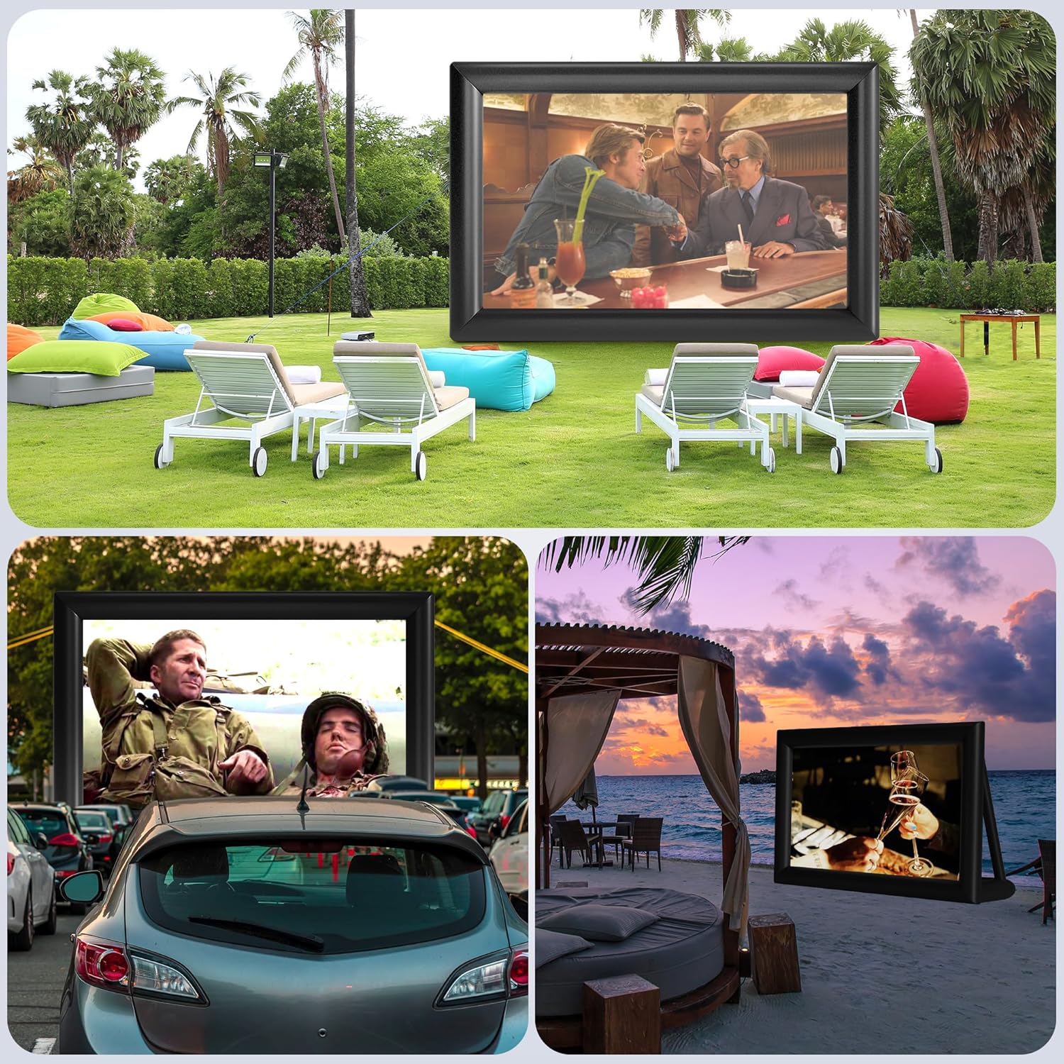 23Ft Inflatable Projector Screen for Outside 276In Blow Up Projection Screen Outdoor with 480W Blower - Perfect for Outdoor Theater, Backyard Outdoor Movie - Pantalla Inflable para Proyector · v9