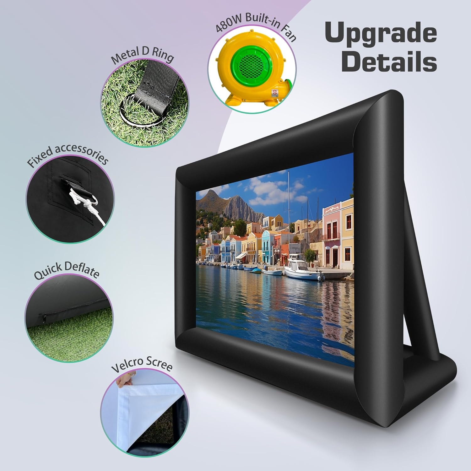 23Ft Inflatable Projector Screen for Outside 276In Blow Up Projection Screen Outdoor with 480W Blower - Perfect for Outdoor Theater, Backyard Outdoor Movie - Pantalla Inflable para Proyector · v9