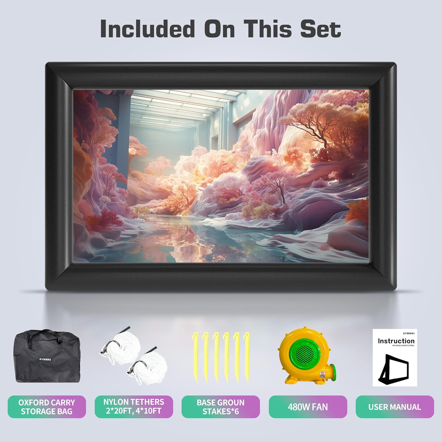 23Ft Inflatable Projector Screen for Outside 276In Blow Up Projection Screen Outdoor with 480W Blower - Perfect for Outdoor Theater, Backyard Outdoor Movie - Pantalla Inflable para Proyector · v9