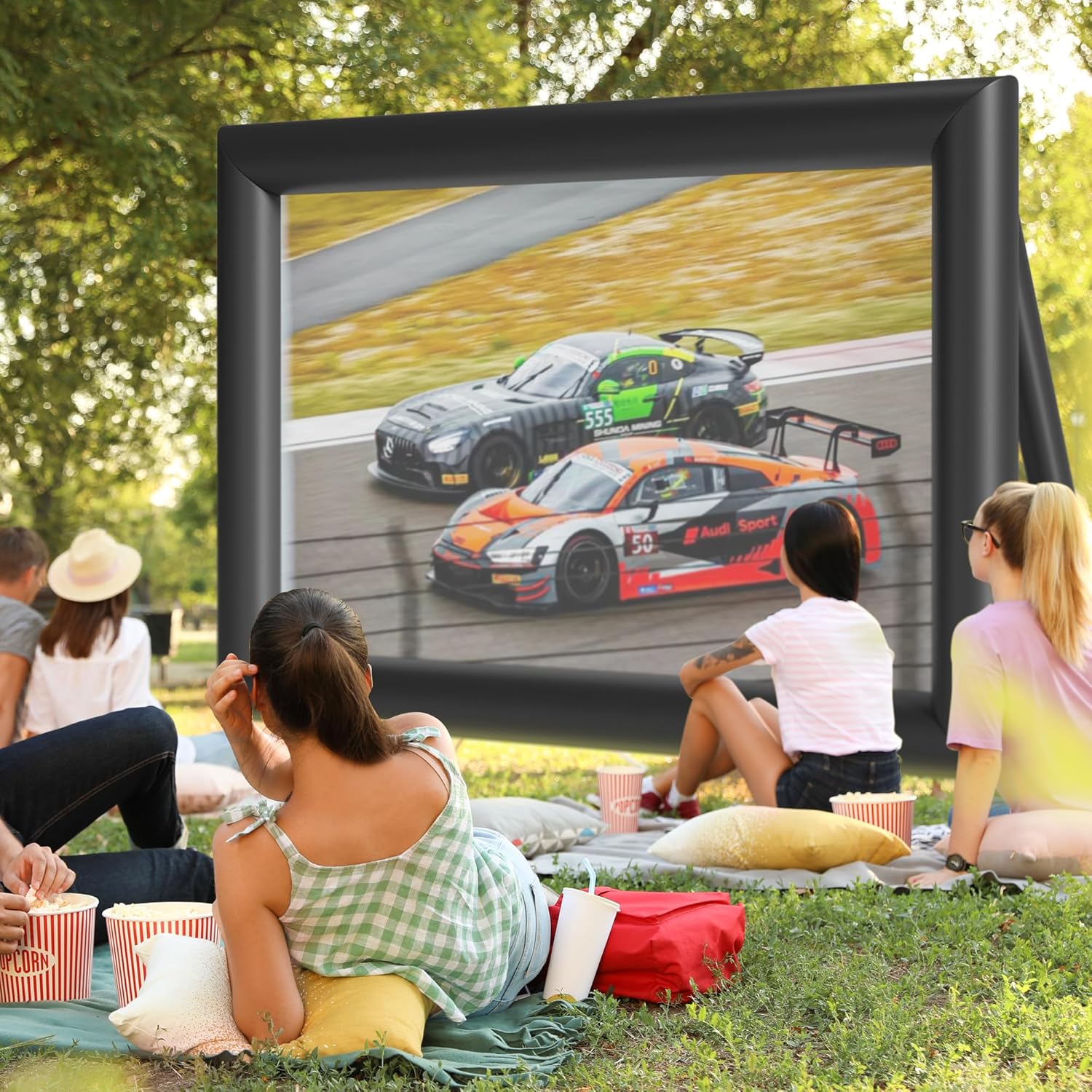 23Ft Inflatable Projector Screen for Outside 276In Blow Up Projection Screen Outdoor with 480W Blower - Perfect for Outdoor Theater, Backyard Outdoor Movie - Pantalla Inflable para Proyector · v9
