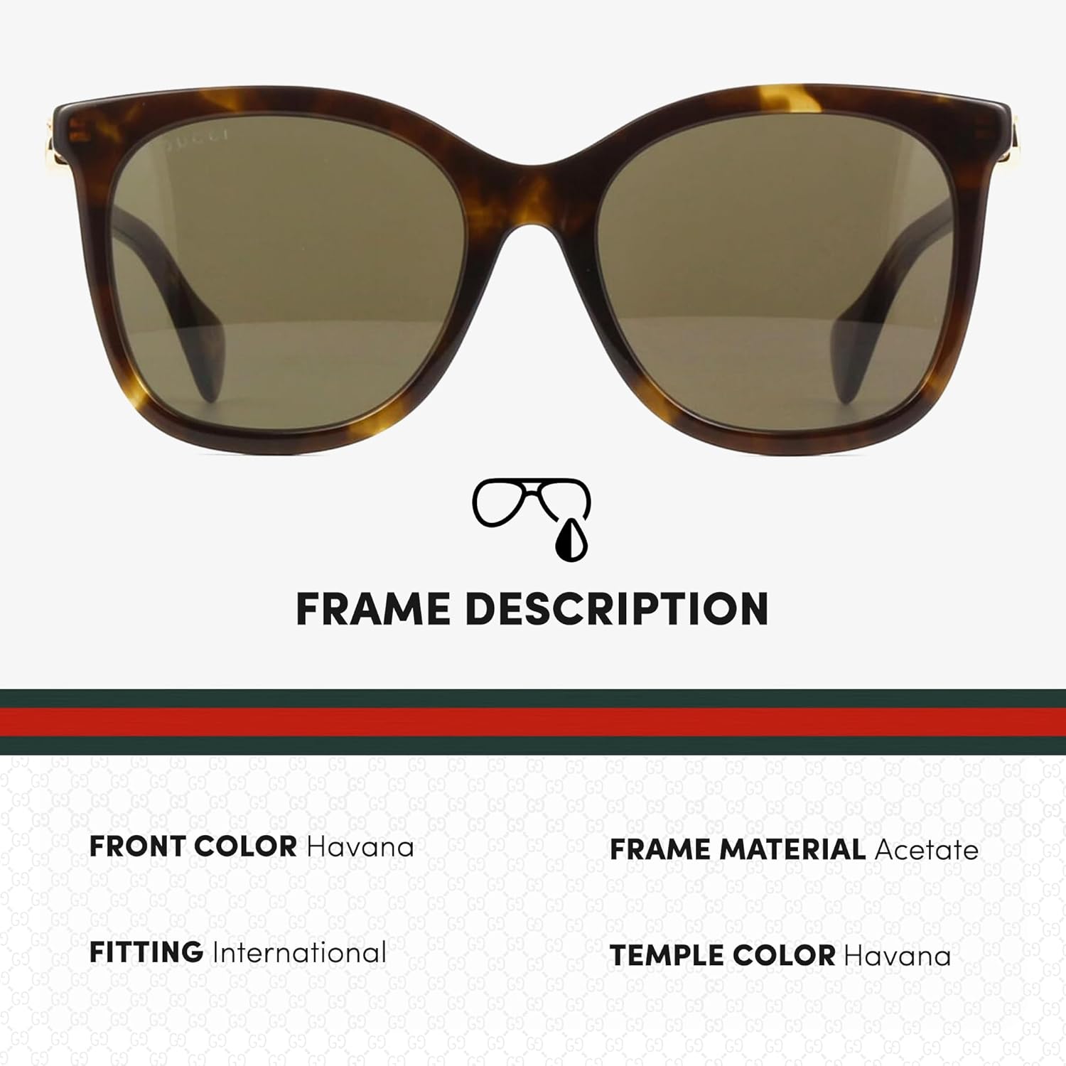 Kacamata Hitam Bentuk Mata Kucing Lembut Gucci GG 1071S dengan Paket Kacamata Mewah eSHADES