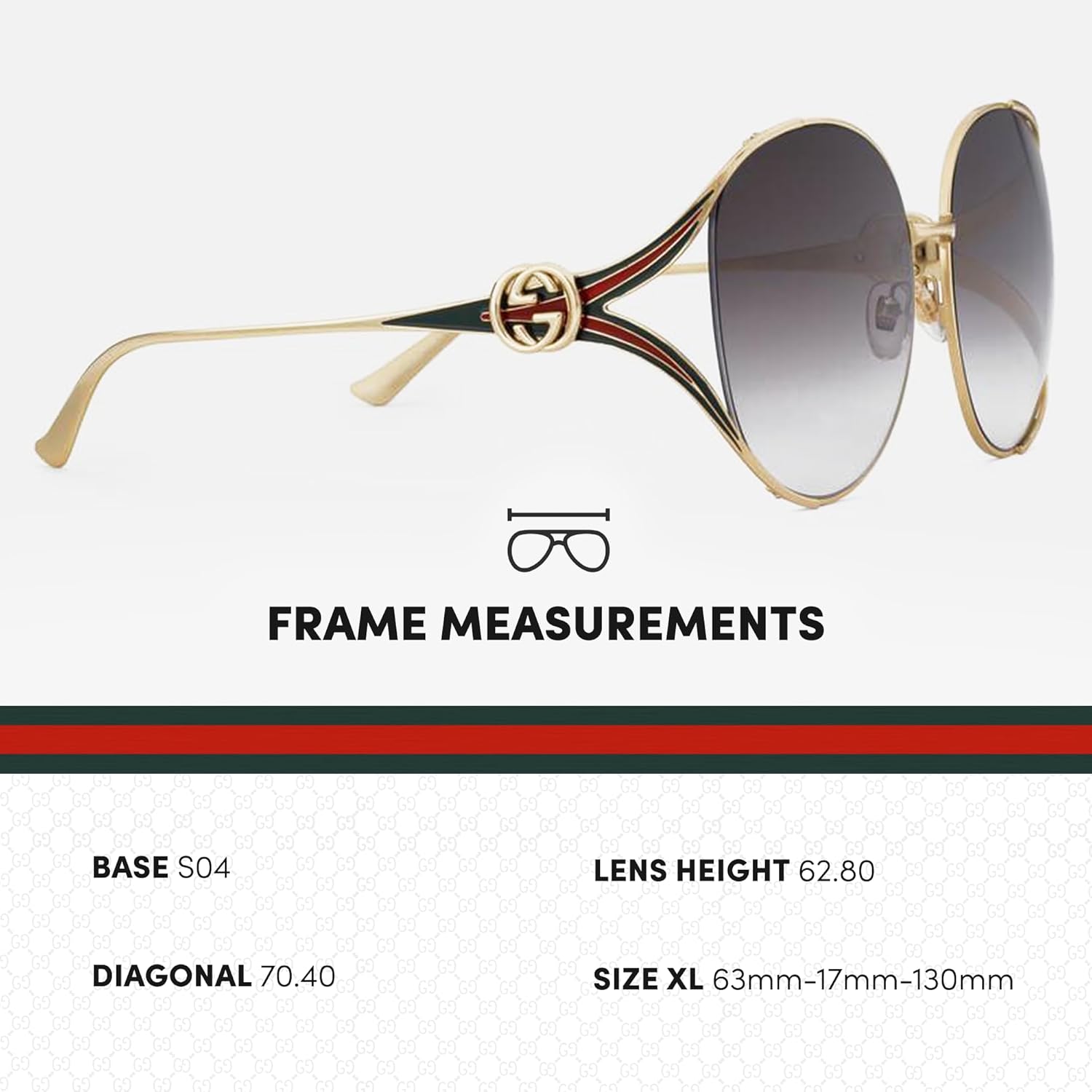 Gucci GG 0225S Sqaure Shape Sunglasses   Bundle with eSHADES Luxury Eyewear Kit