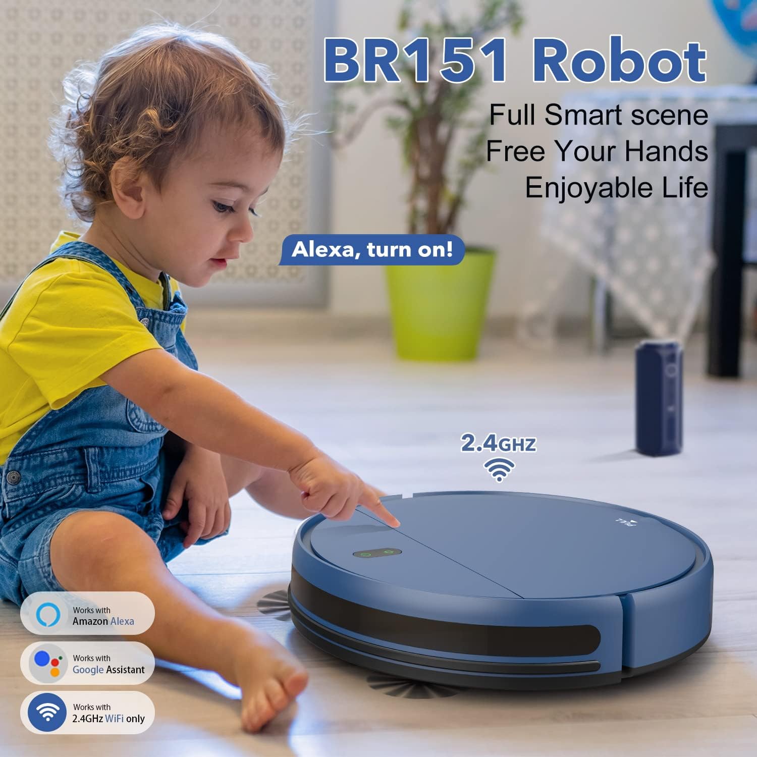 ZCWA Robot Vacuum and Mop Combo, 2 in 1 Mopping Robotic Vacuum with WiFi/App/Alexa, Robotic Vacuum Cleaner, Schedule Settings, Self-Charging, Ideal for Hard Floor, Pet Hair and Carpet