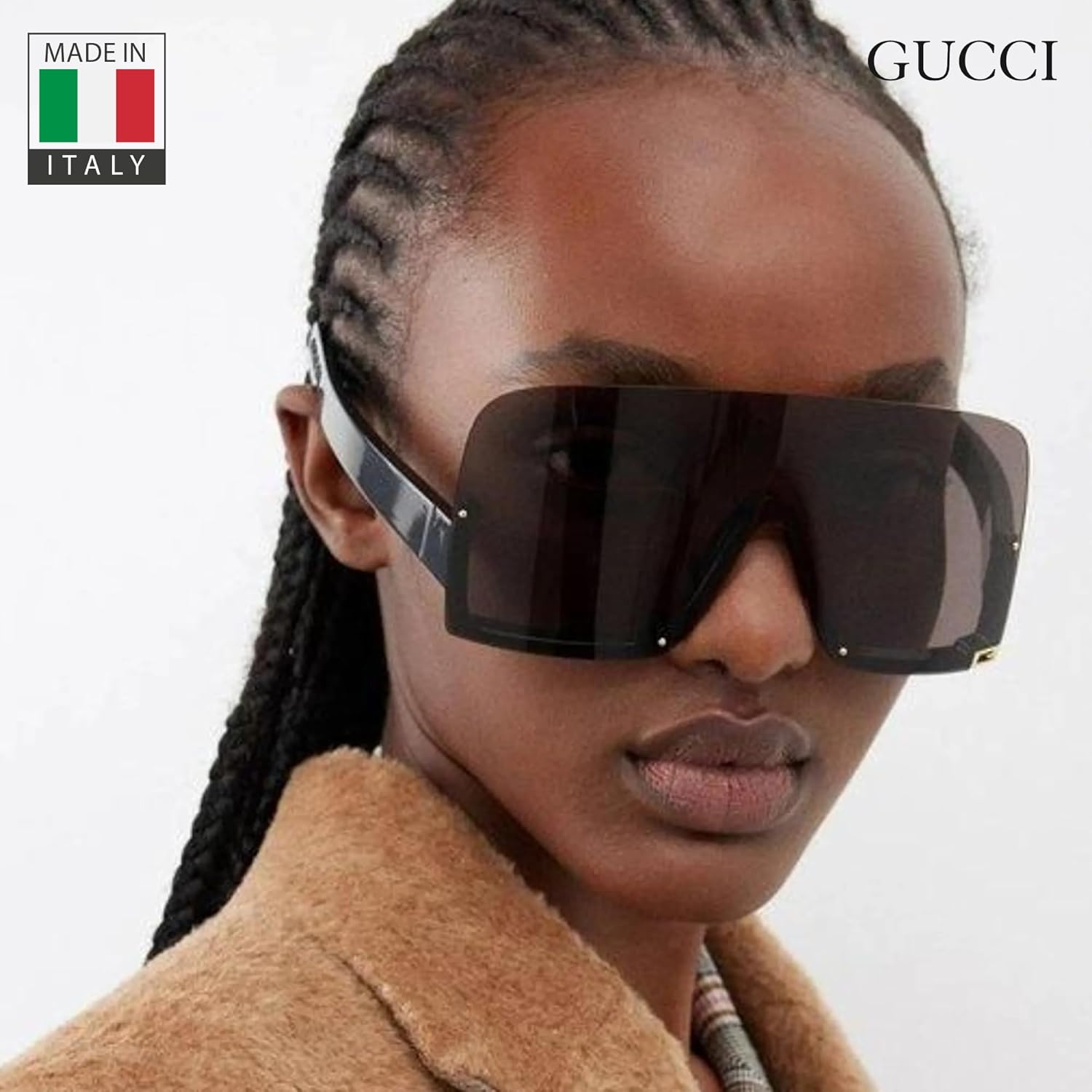 Gucci GG 1631S Rimless Shield Sunglasses   Bundle with eSHADES Luxury Eyewear Kit