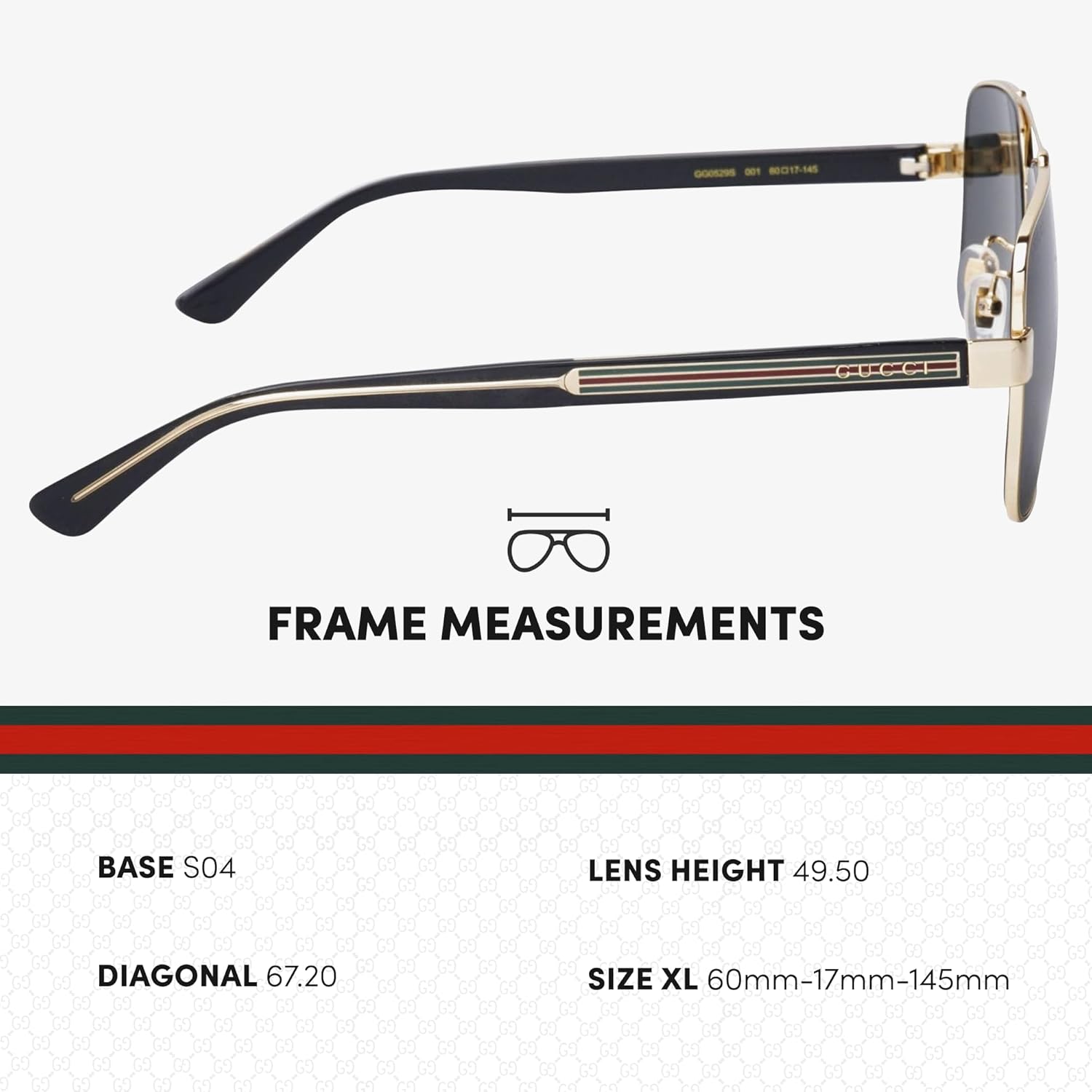 مجموعة نظارات شمسية Gucci GG 0529S ذات الشكل المربع مع مجموعة نظارات eSHADES الفاخرة