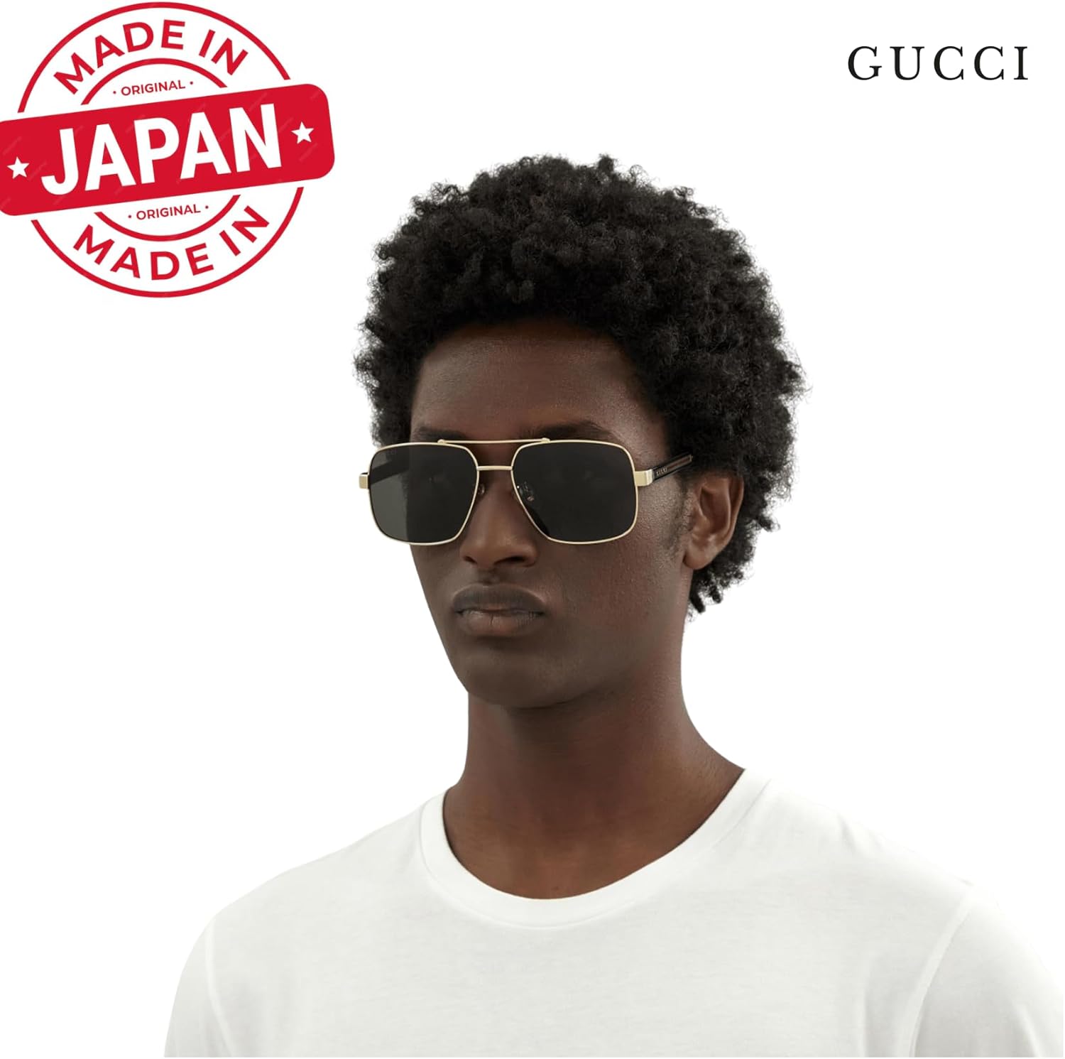 مجموعة نظارات شمسية Gucci GG 0529S ذات الشكل المربع مع مجموعة نظارات eSHADES الفاخرة