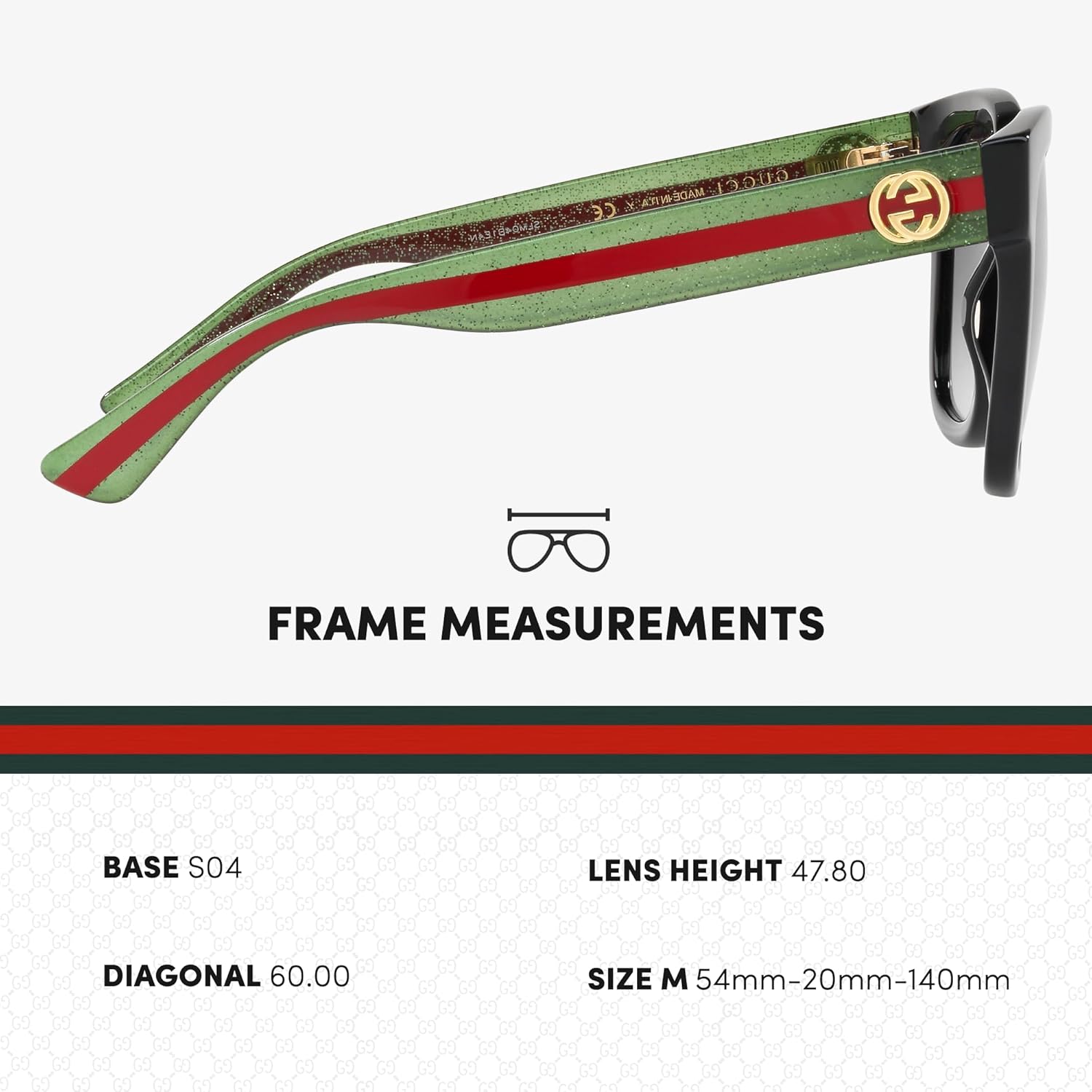 Gucci GG 0034SN Woman Sqaure Shape Sunglasses Bundle with eSHADES Luxury Eyewear Kit · v3