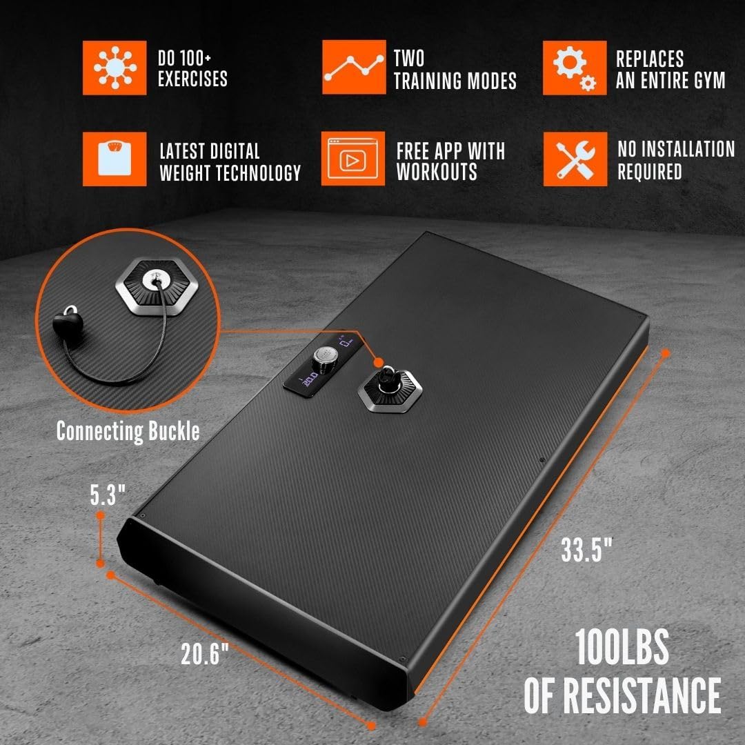 SQUATZ Pluto Board Smart Home Gym Version I 100 LBS Resistance, Multifunctional All in One Gym, Single Cable Weight Machine with Multiple Training Modes, Home Gym Equipment for a Full Body Workout · v6