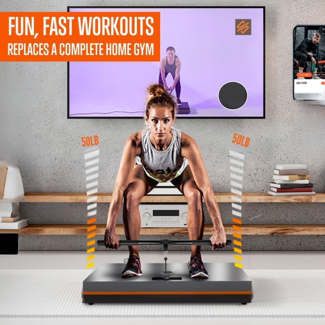 SQUATZ Pluto Board Smart Home Gym Version I 100 LBS Resistance, Multifunctional All in One Gym, Single Cable Weight Machine with Multiple Training Modes, Home Gym Equipment for a Full Body Workout · v6