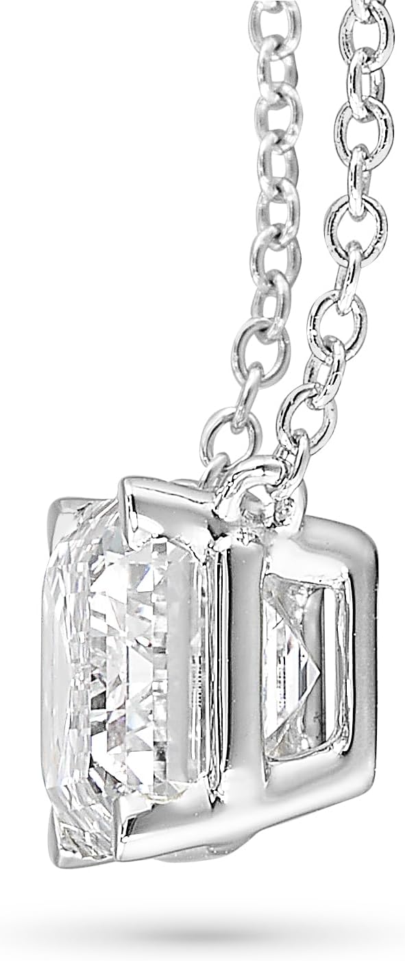IGI Certified 1/4 to 3 Carat Emerald Cut Lab Grown Diamond Horizontal Solitaire Pendant Necklace for Women I 14k Gold (G-H, VS1-VS2, cttw) 16 to 18 Inch Adjustable Chain East-West · v2