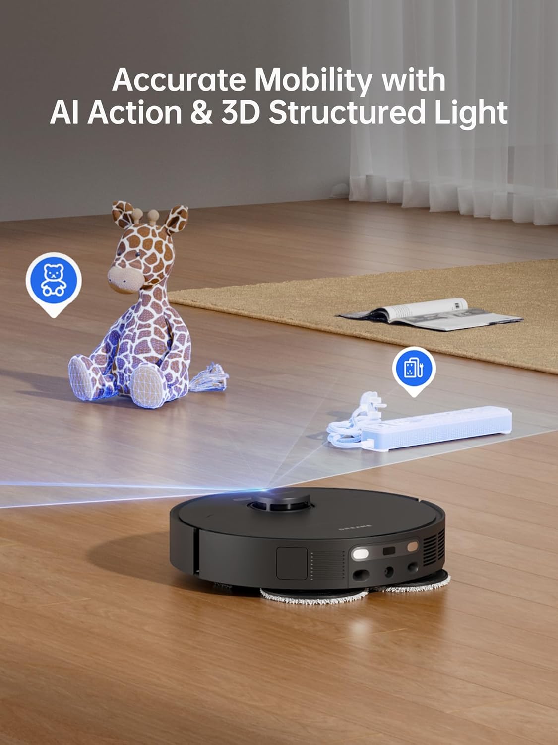dreame X30 Ultra Robot Vacuum and Mop Combo, 8300Pa Suction, Mop Extend and Mop Self Cleaning with 140°F Water, Removable  Liftable Mop, Self Refilling, Mop Self Drying, Smart Carpet Cleaning · v12