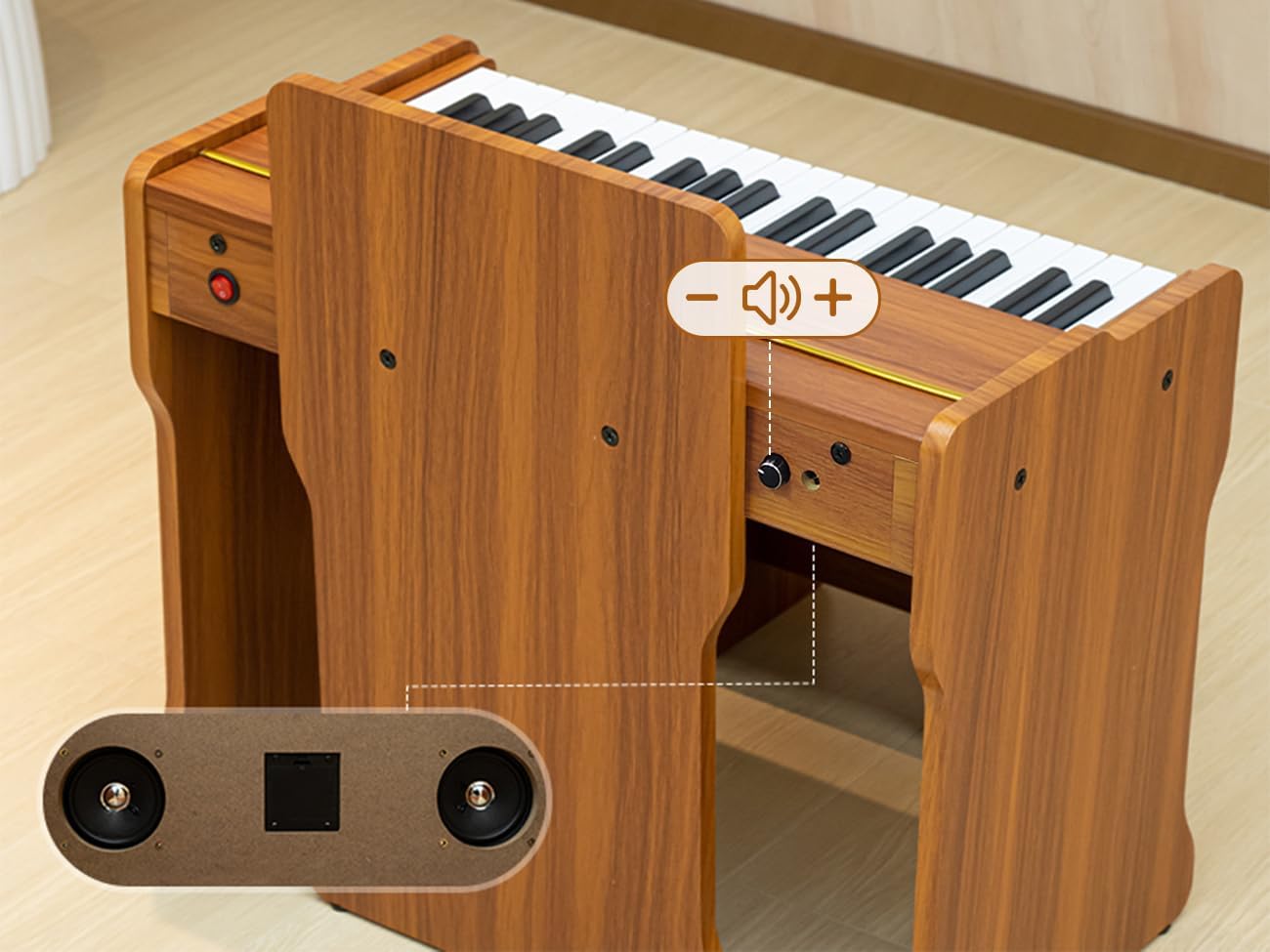 Kids Piano Keyboard, 37 Keys Digital Piano, Toddler Piano for Kids, Mini Baby Piano Toy, Kids Musical Instruments Sets, Wood Piano keyboard for kids Ages 3 ,Brown · v6
