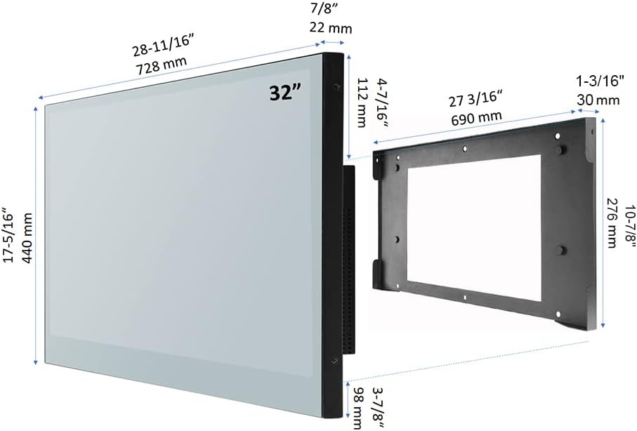 Soulaca 32 นิ้ว ระบบ Android กระจกห้องน้ำอัจฉริยะ Magic LED TV กระจกห้องน้ำกันน้ำ IP66 DTV ATSC ใหม่ 2024