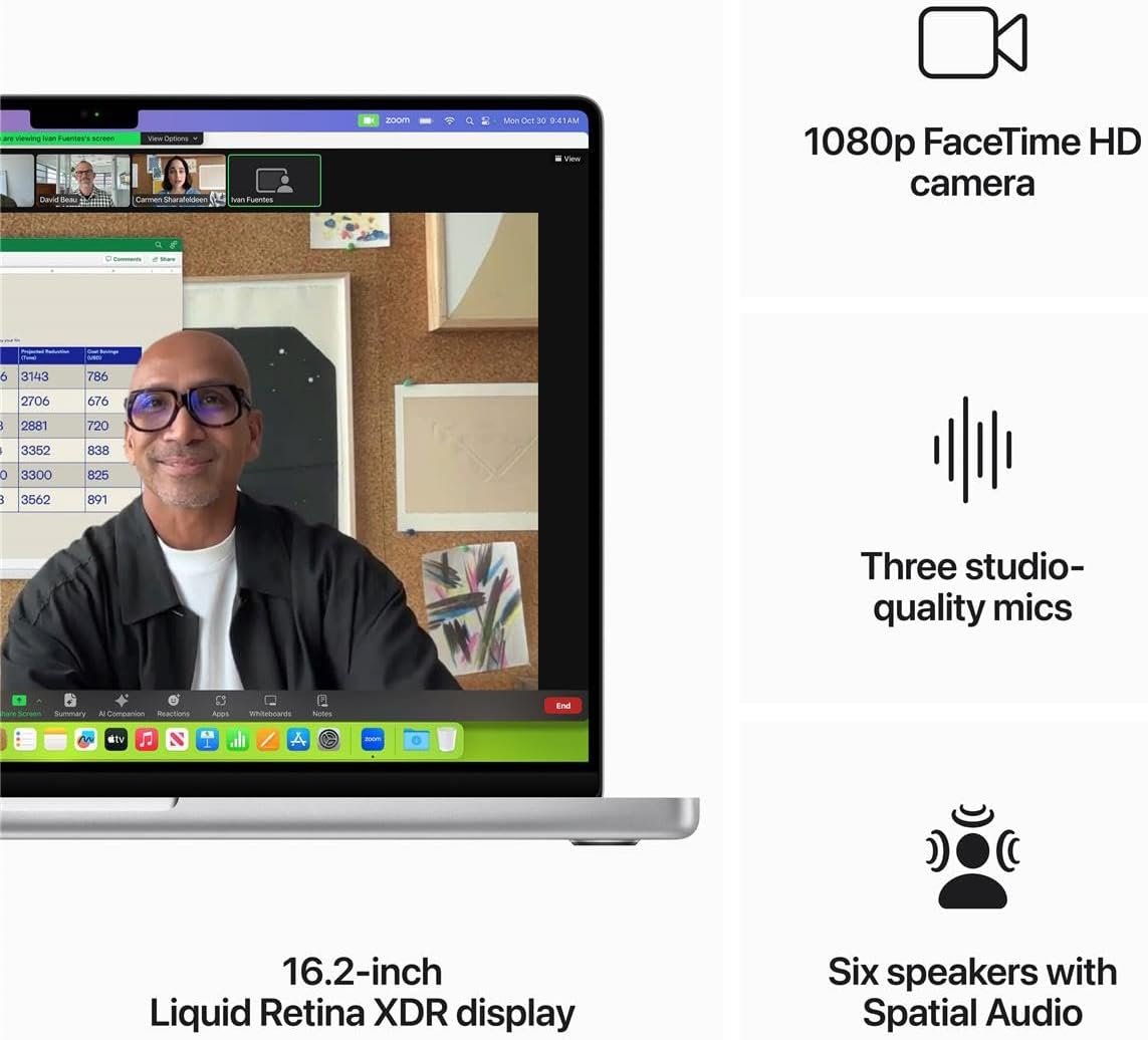 Apple MacBook Pro 16.2 z chipem M3 Max (koniec 2023 r.) - srebrny, 16-rdzeniowy/40-rdzeniowy, 64 GB, 1 TB SSD