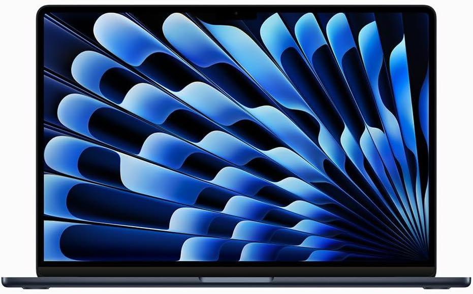 Apple MacBook Air 15.3 with Liquid Retina Display, M2 Chip with 8-Core CPU and 10-Core GPU, 24GB Memory, 2TB SSD, 70W USB-C Power Adapter, Midnight, Mid 2023