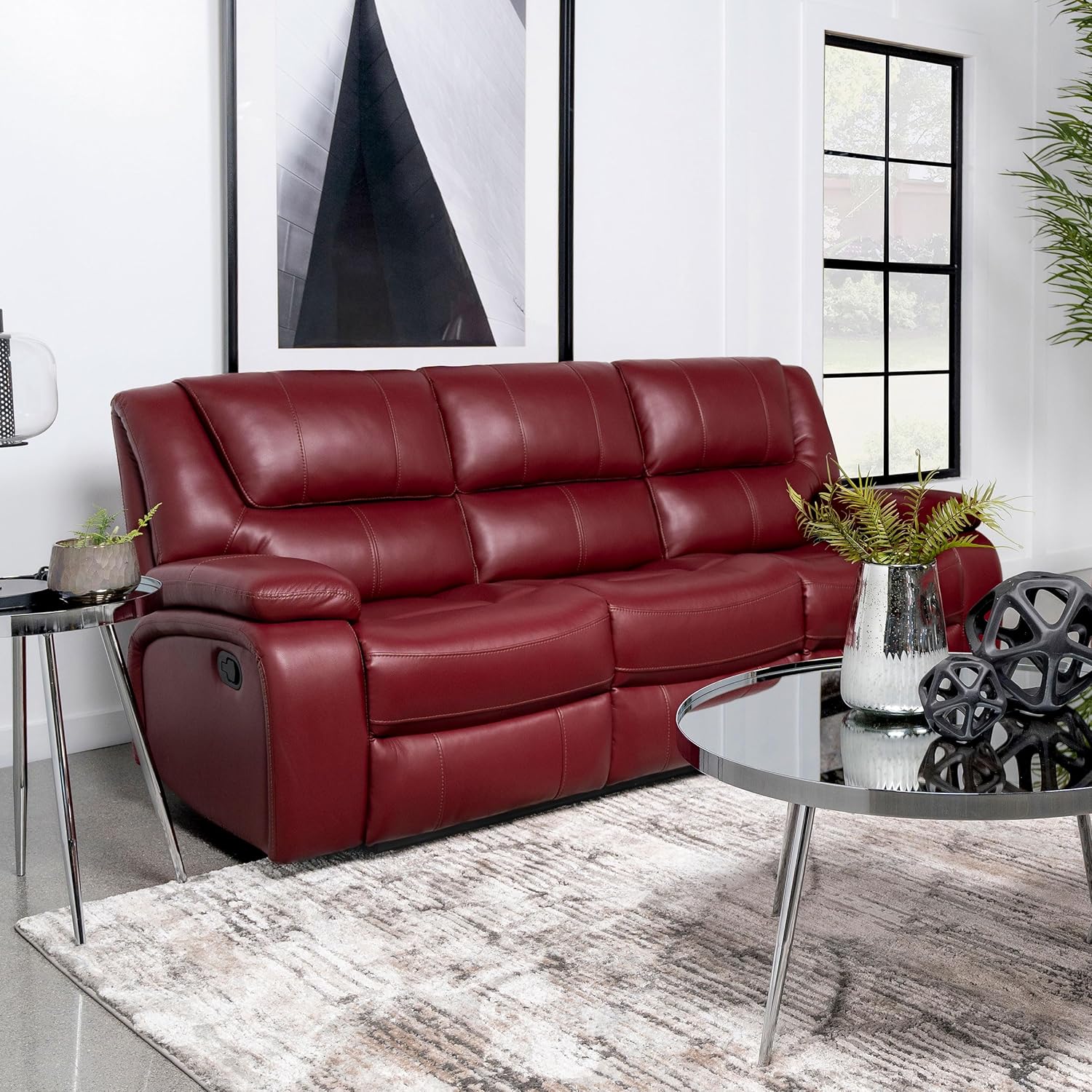 Coaster Camila Motion Sofa, Red · v2