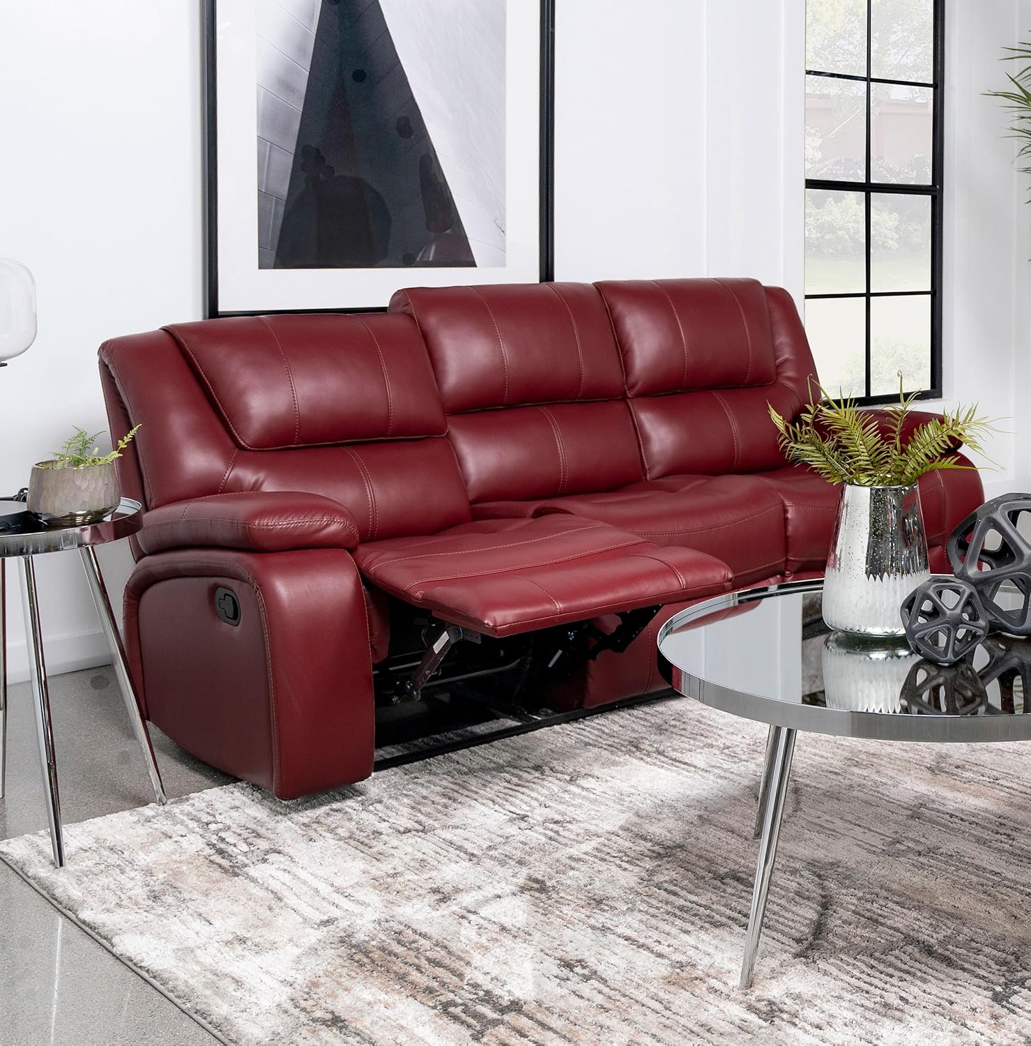 Coaster Camila Motion Sofa, Red · v2
