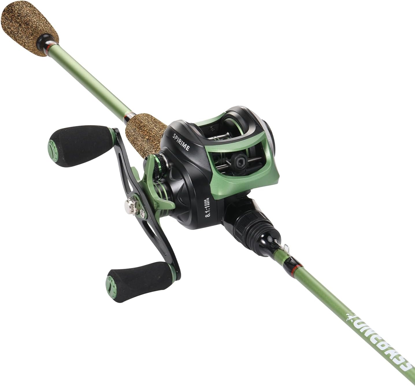 One Bass Fishing Rods Combos, 30-Ton Carbon Fiber Blanks Casting Rods,8.1:1 Gear Ratio Fishing Reel, 2-Piece Baitcasting Combo with Rubber Cork Handle · v3