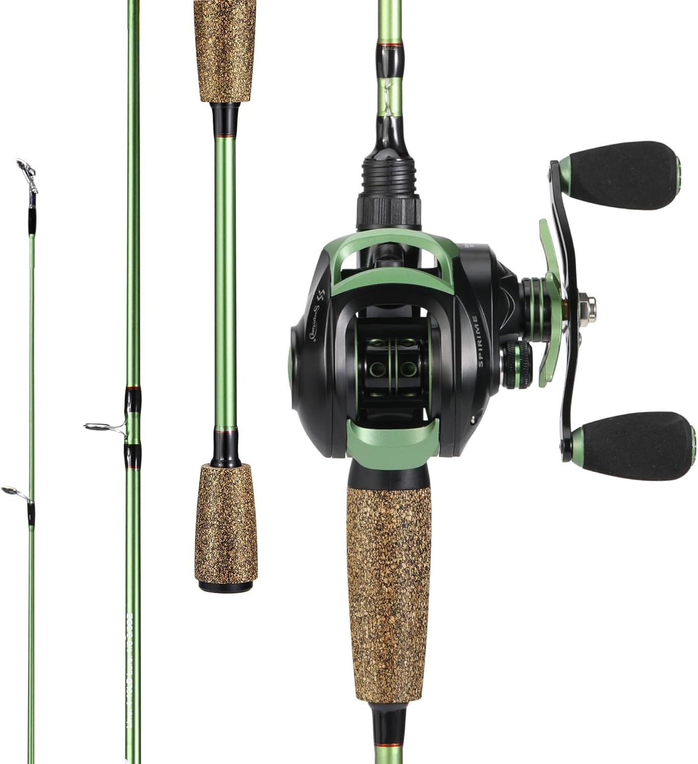 One Bass Fishing Rods Combos, 30-Ton Carbon Fiber Blanks Casting Rods,8.1:1 Gear Ratio Fishing Reel, 2-Piece Baitcasting Combo with Rubber Cork Handle · v3