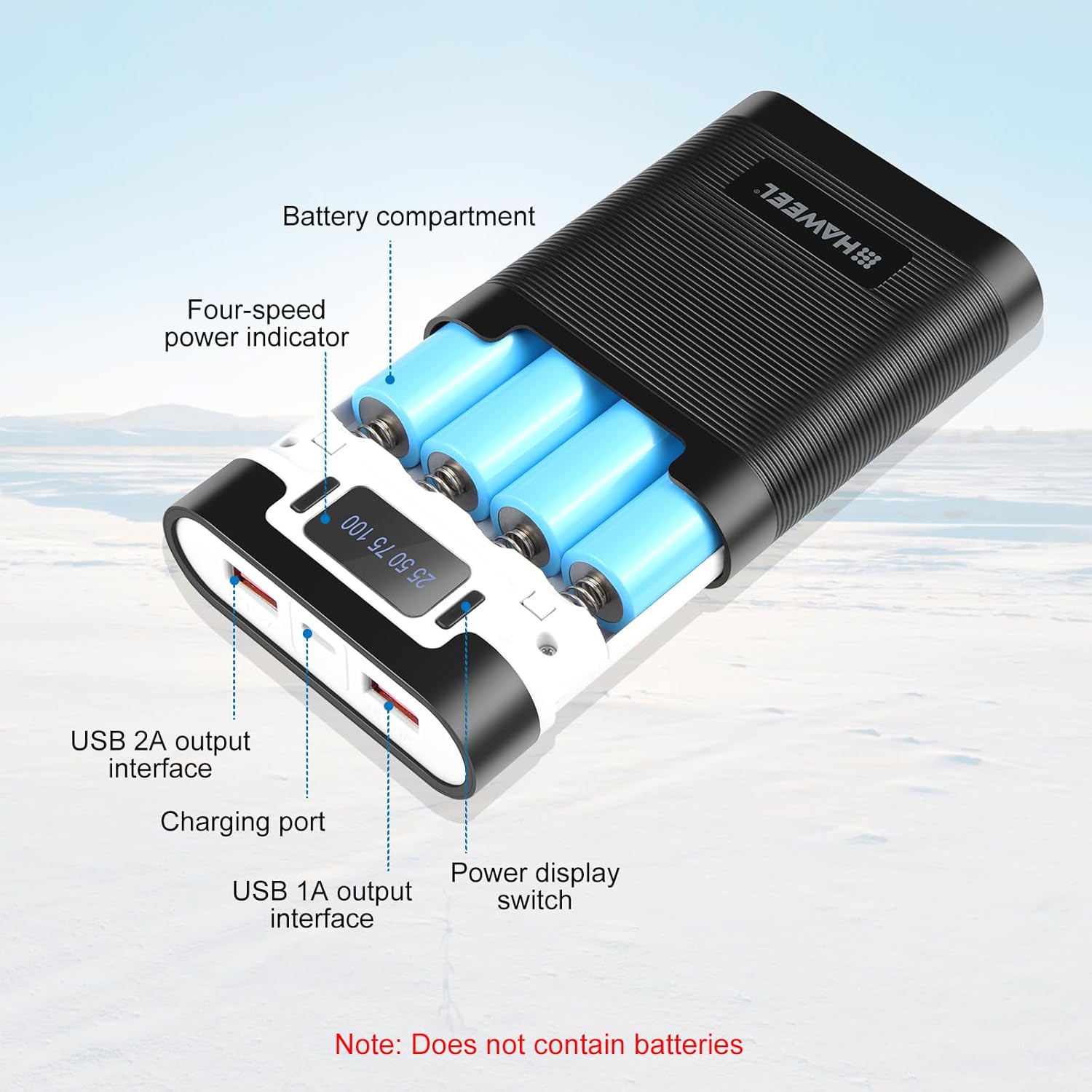 DIY 18650 Battery Charger, Smart Universal Fast 21700 Charger LCD Display, Not Include Battery (Black)
