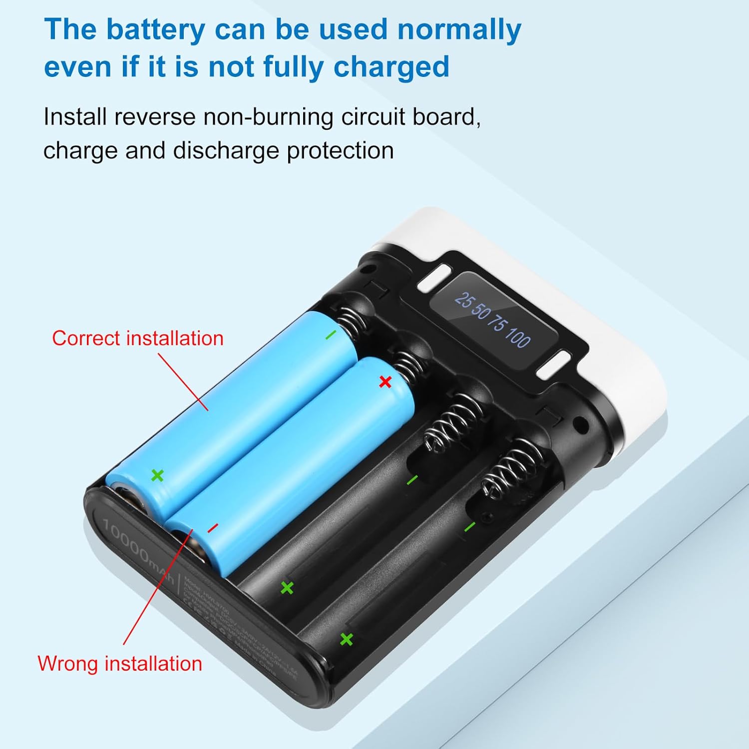 DIY 18650 Battery Charger, Smart Universal Fast 21700 Charger LCD Display, Not Include Battery (Black)