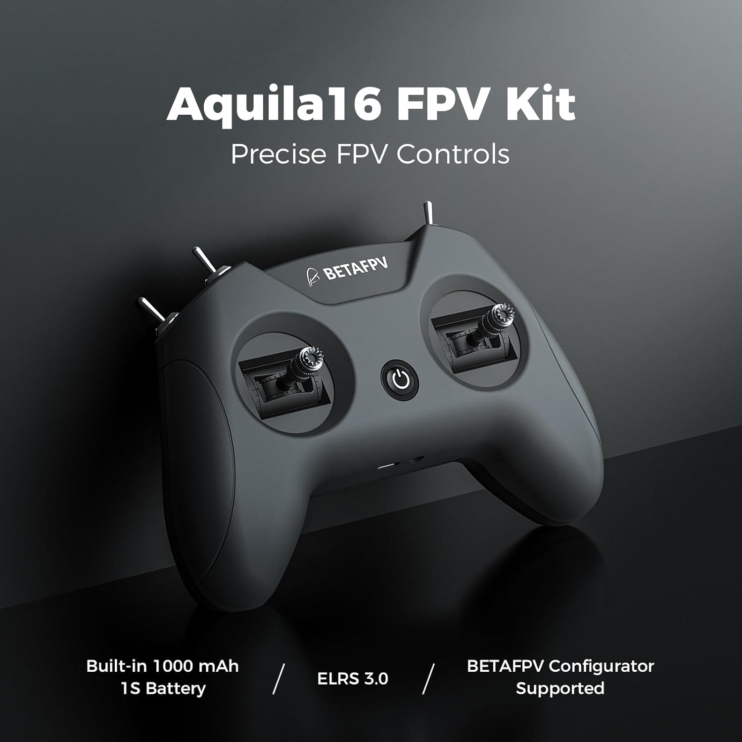 Kit drone FPV BETAFPV Aquila16 con mantenimento dell'altitudine, 8 minuti di volo, per principianti FPV per volare più a lungo in ambienti interni ed esterni, 3 modalità FlightSpeed, registrazione DVR, simulatore supportato, kit RTF 1S con ELRS 3.0