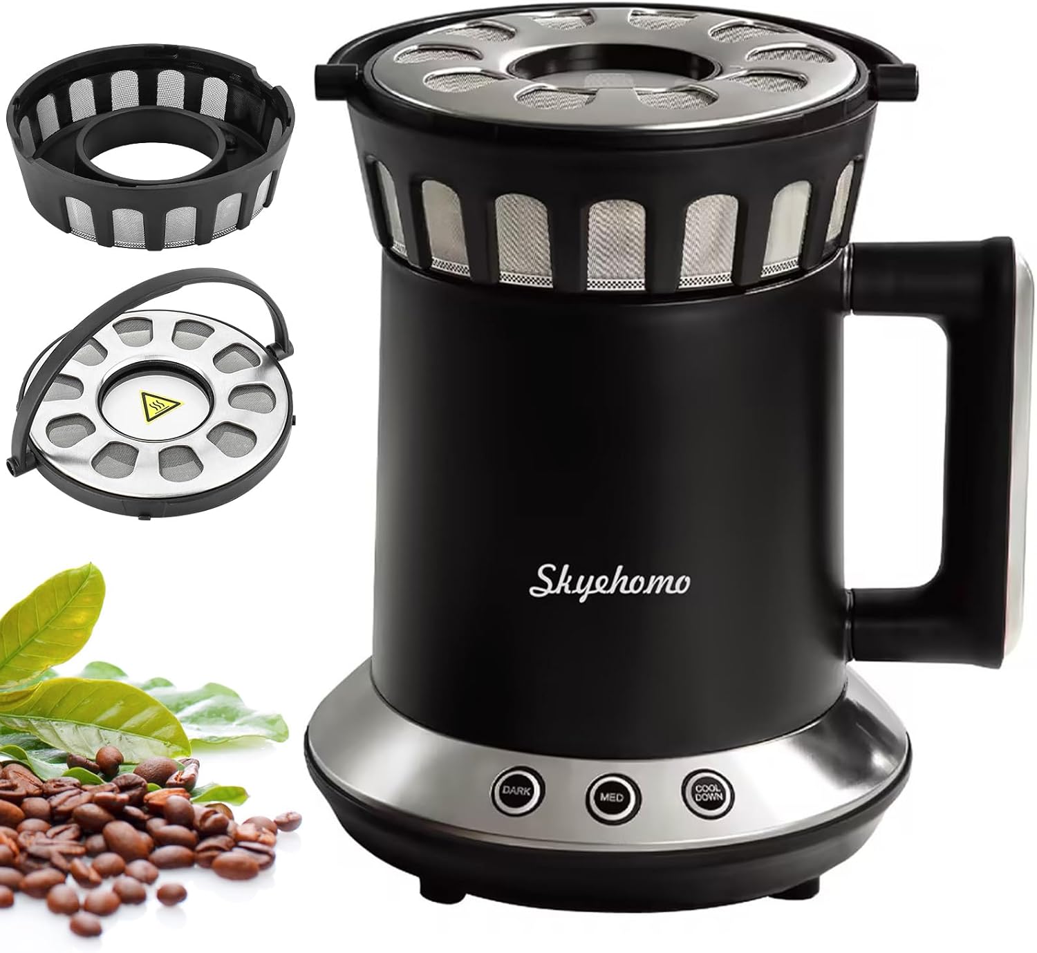 HOMOKUS Coffee Roaster,Coffee Roaster Machine for Home Use,Two Baking Modes Optional(Med and Dark),One-Touch Control Coffee Bean Baker Roaster with Cooling Mode · v2