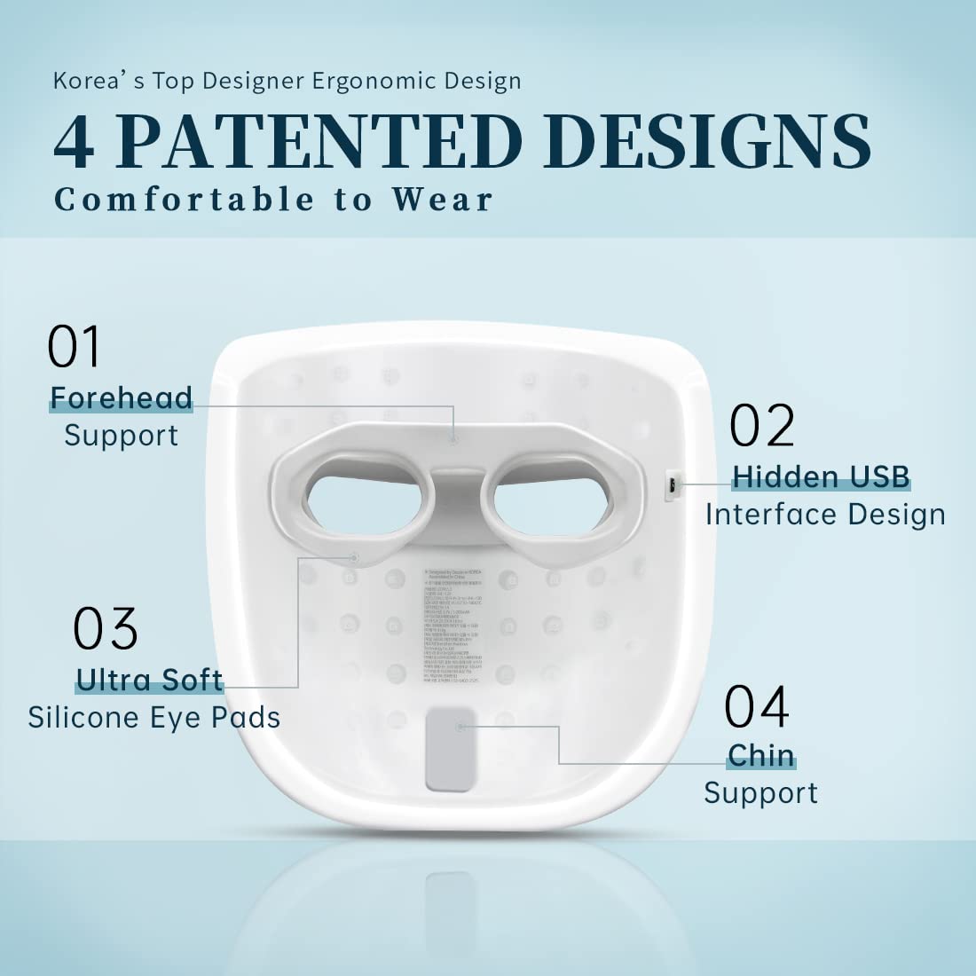 Terapia della luce con maschera facciale a LED a 8 colori GYH, terapia con luce rossa per viso, idonea FSA/HSA, maschera wireless ad alta dose verde, blu, a infrarossi per la cura della pelle antietà, Cloud-SSS (RB-080)