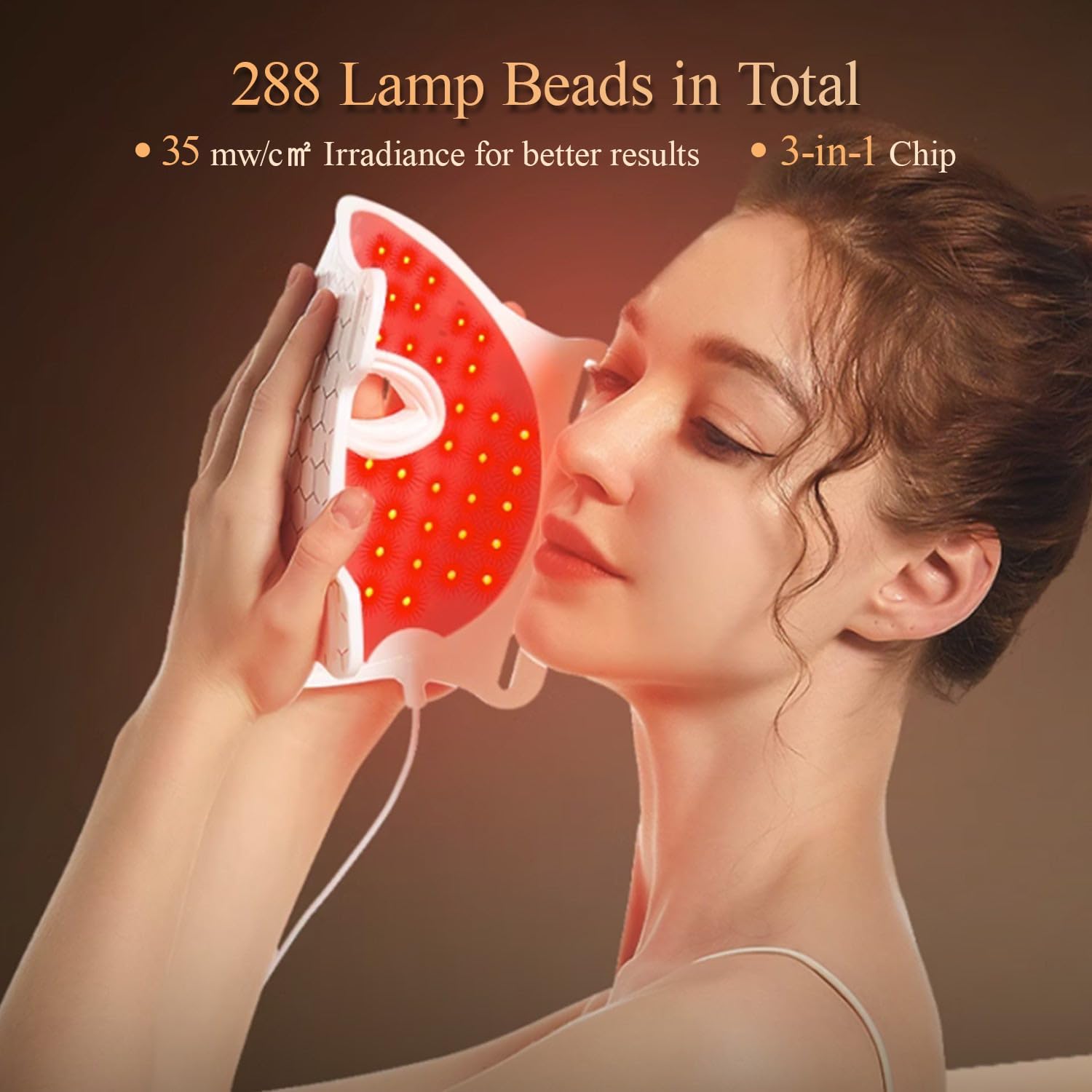 LED-Lichttherapie-Gesichtsmaske mit 7 Farben, Gesichtslichttherapie-Maske für Gesicht, Aknereduzierung, Anti-Aging, Falten reduzieren, glatte Haut, Hautverjüngung mit Infrarotlicht, Weiß, L-Maske