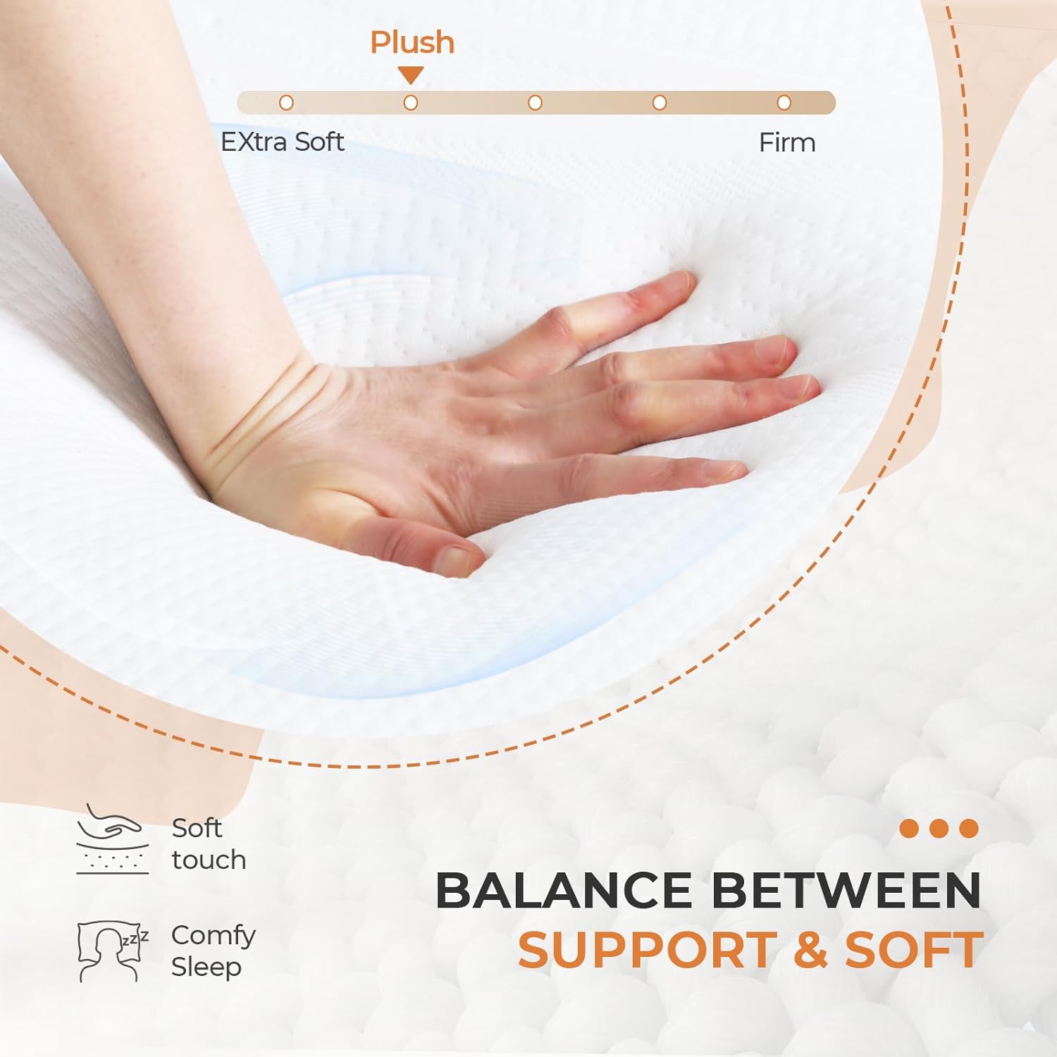 Sweetnight Queen Mattress, 10 Inch Memory Foam Queen Size Mattress for Pressure Relief  Comfort Sleep, Queen Bed Plush Foam Mattress in a Box,Gray White · v2