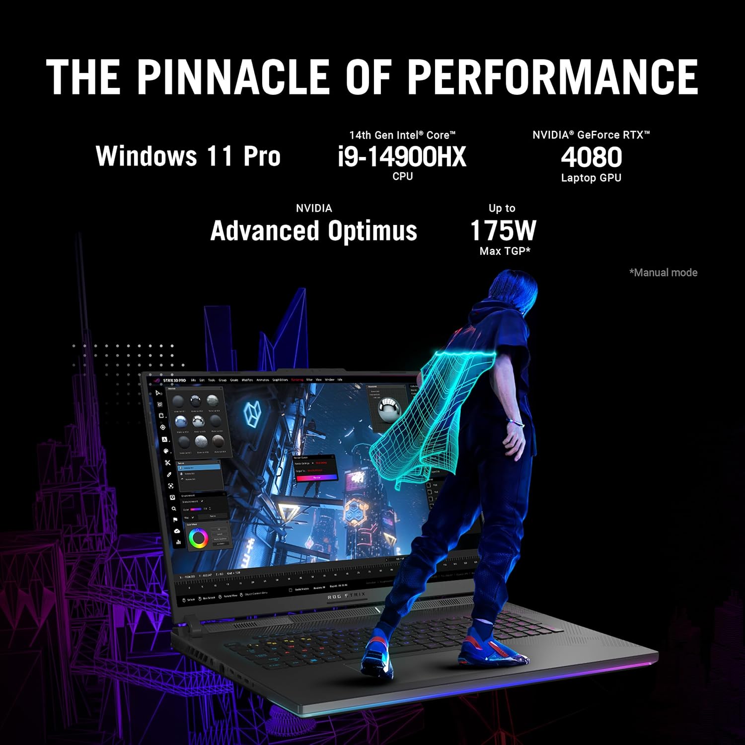 ASUS ROG Strix SCAR 18 (2024) Gaming Laptop, 18” Nebula HDR 16:10 QHD 240Hz/3ms, GeForce RTX™ 4080, Intel® Core™ i9-14900HX, 32GB DDR5-5600, 1TB PCIe SSD, Wi-Fi 6E, Windows 11 Pro, G834JZR-XS96 · v6