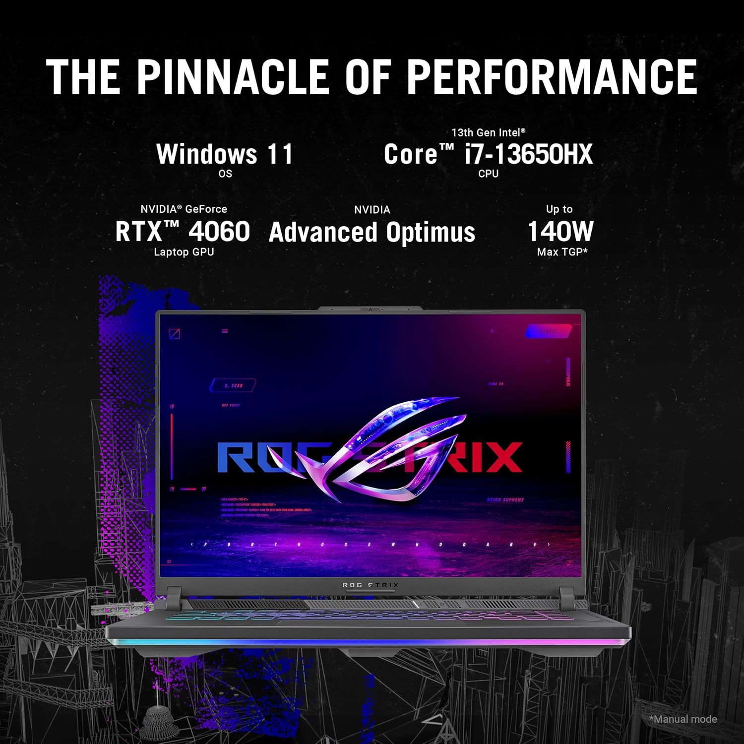 ASUS ROG Strix G16 (2023) Gaming Laptop, 16” 16:10 FHD 165Hz Display, NVIDIA® GeForce RTX™ 4060, Intel Core i7-13650HX, 16GB DDR5, 1TB PCIe Gen4 SSD, Wi-Fi 6E, Windows 11, G614JV-AS74 · v3