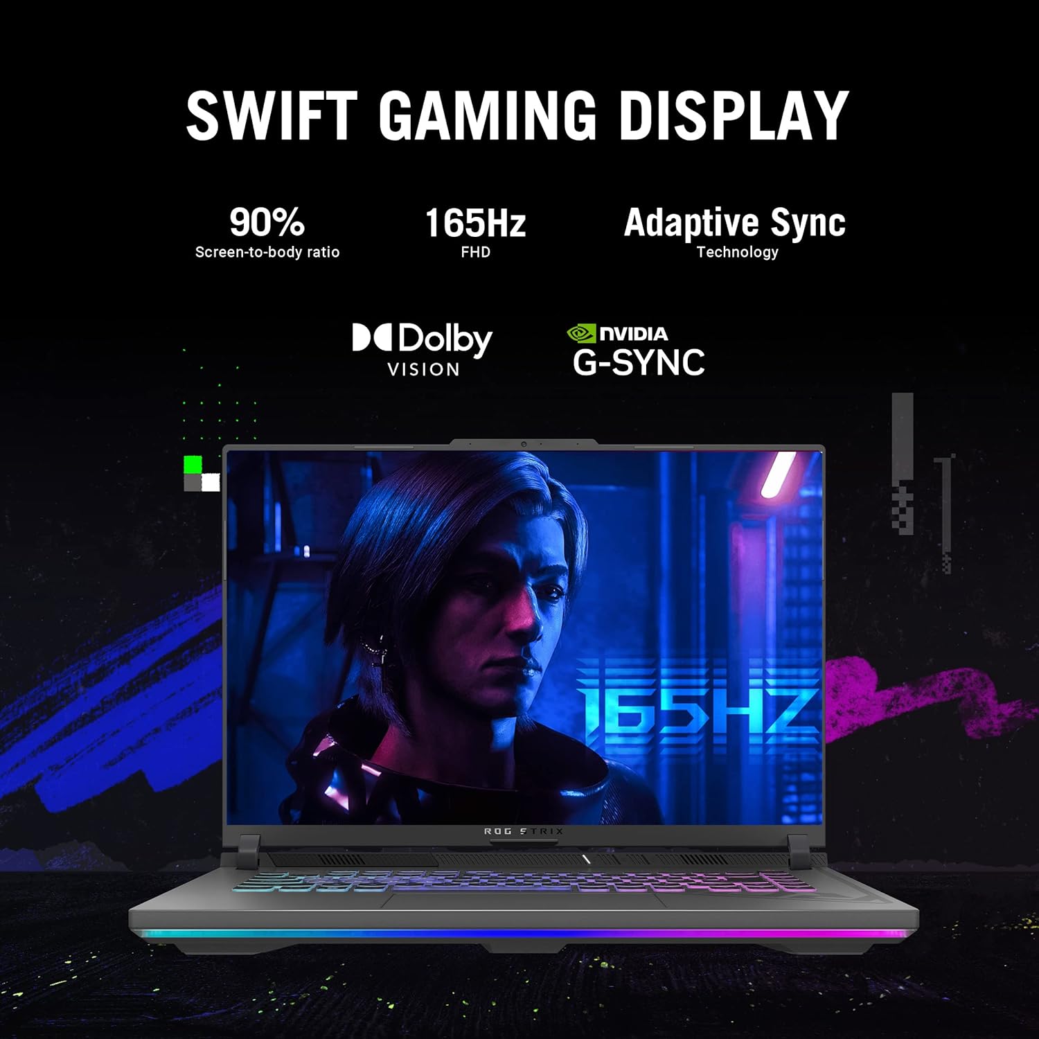 ASUS ROG Strix G16 (2023) Gaming Laptop, 16” 16:10 FHD 165Hz Display, NVIDIA® GeForce RTX™ 4060, Intel Core i7-13650HX, 16GB DDR5, 1TB PCIe Gen4 SSD, Wi-Fi 6E, Windows 11, G614JV-AS74 · v3