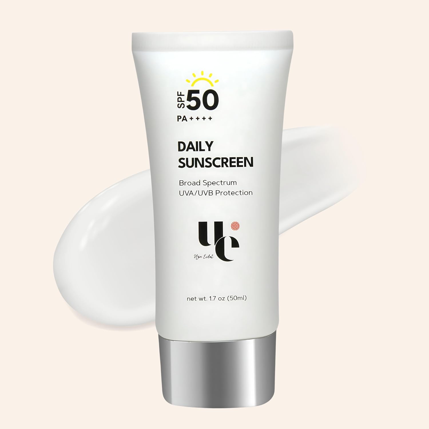 Tabir Surya UV Clear SPF 50 dengan Zinc Oxide, Perlindungan UVA dan UVB, Spektrum Luas, Tidak Berminyak, Tidak Ada White-Cast, Menenangkan, Tahan Air, Ramah TSA, 1,7 ons