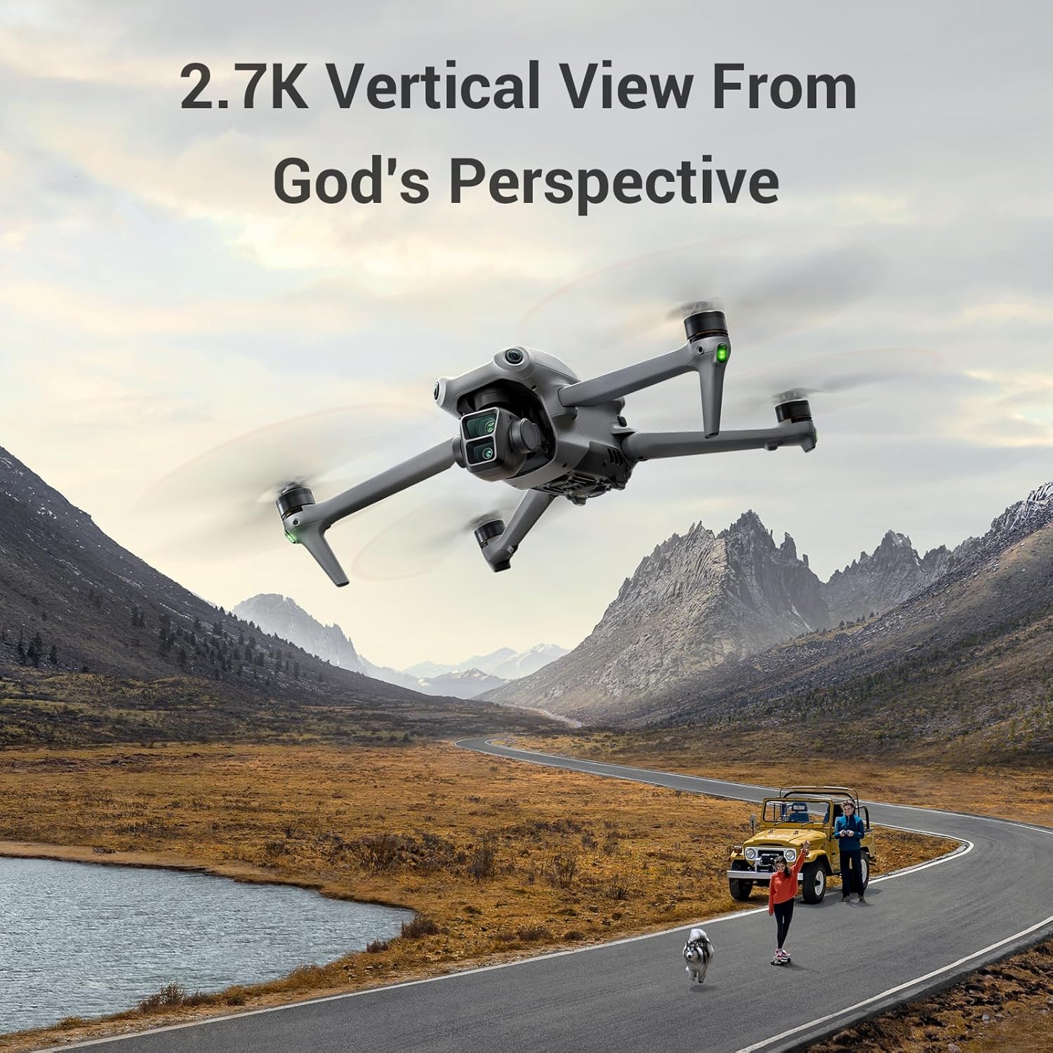 Specta Air Drone With Wide Angle  Medium Tele Dual Primary Cameras, GPS 4K UHD Drones with All-Direction Obstacle Sensing and 20km FHD Transmission, 4K/60fps HDR , 48MP Photo, 46-Min Flight, Auto Filming, Remote Controller with Screen, FAA Remote ID Compliant · v4