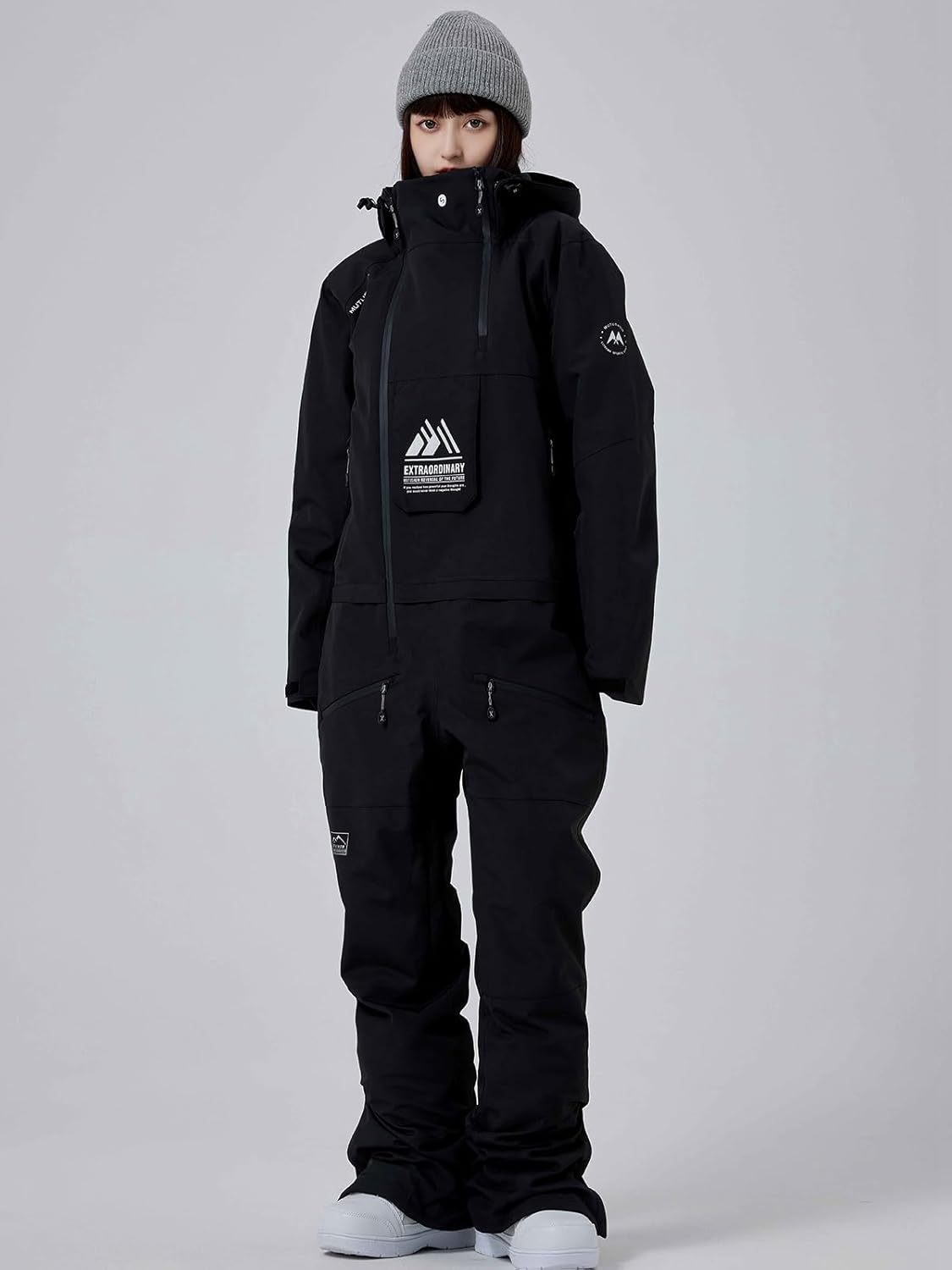 RIUIYELE Einteilige Skianzüge für Damen und Herren, Overalls, isolierte, wasserdichte Schneeanzüge, Winter- und Outdoor-Snowboard-Overalls