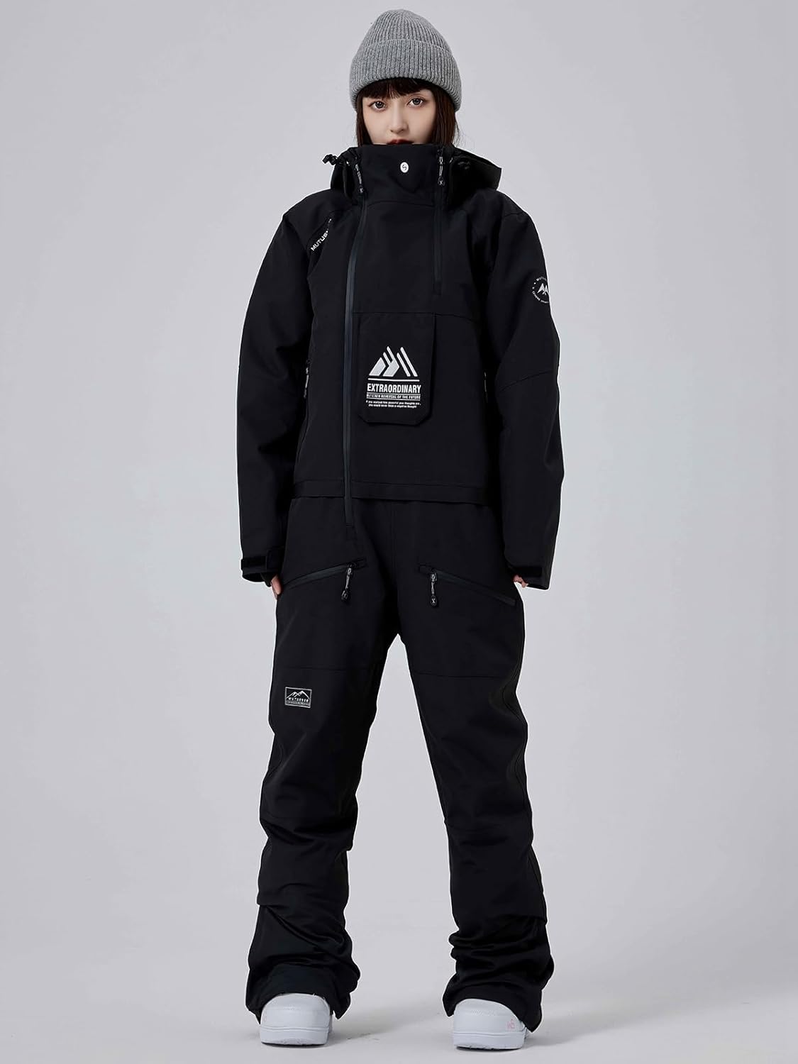 RIUIYELE Einteilige Skianzüge für Damen und Herren, Overalls, isolierte, wasserdichte Schneeanzüge, Winter- und Outdoor-Snowboard-Overalls