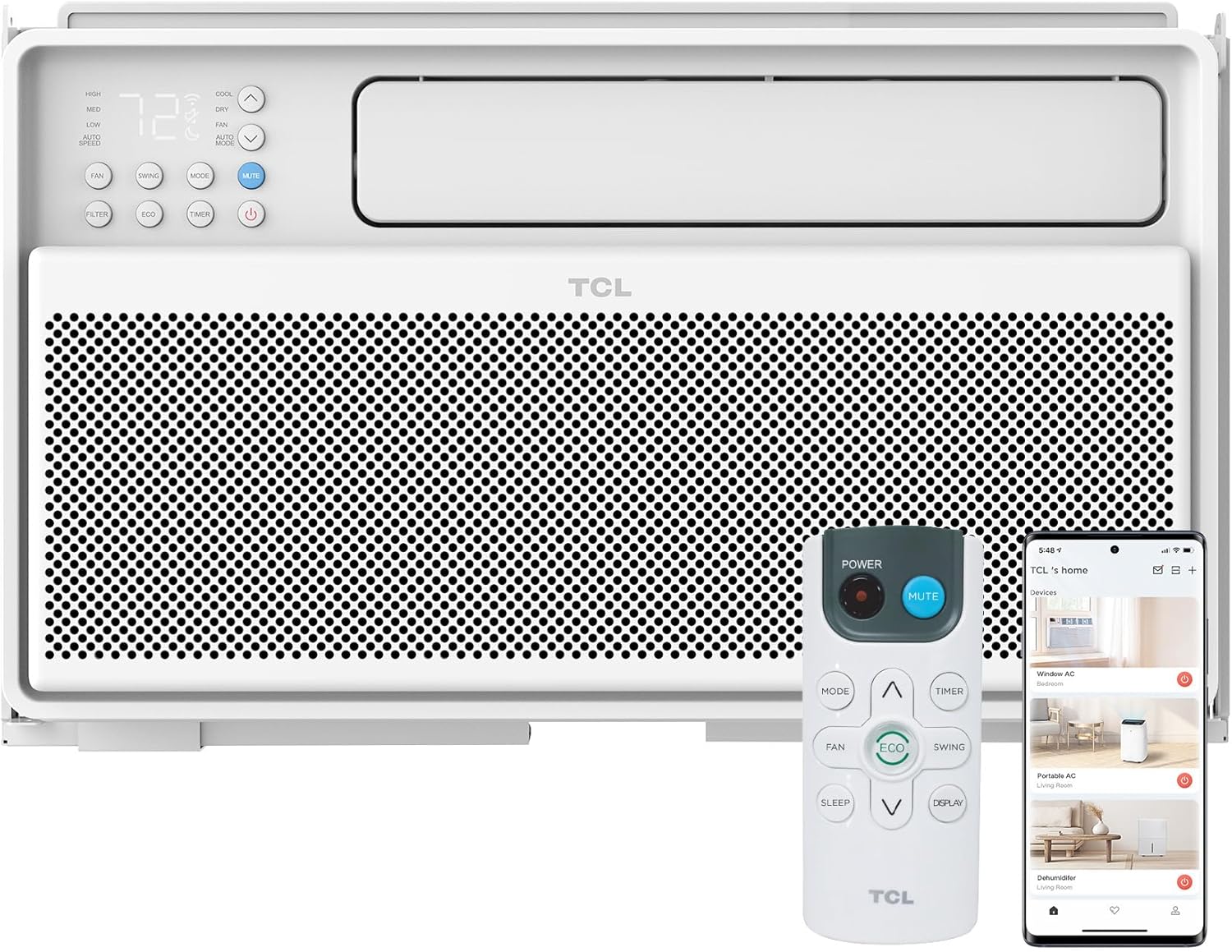 TCL 10.000 BTU Q-Serisi Akıllı İnverter Pencere AC,% 38 Enerji Tasarrufu, 115V, 450 Sq'ye kadar Odalar için İnverter AC. Ft. Ultra Sessiz 40dB, EZ Kurulumu, Açık Pencere, Alexa ve Google Asistan ile Çalışır