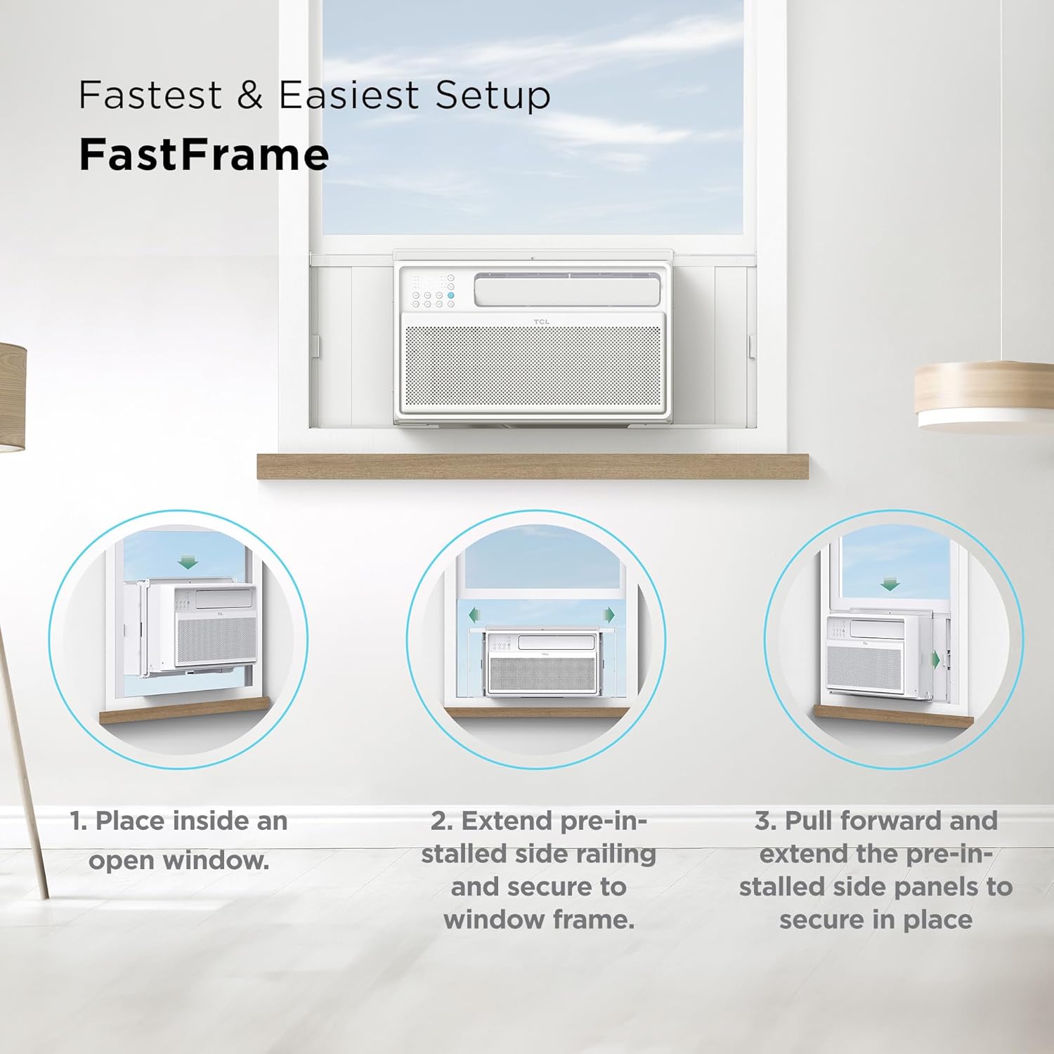 TCL 10.000 BTU Q-Serisi Akıllı İnverter Pencere AC,% 38 Enerji Tasarrufu, 115V, 450 Sq'ye kadar Odalar için İnverter AC. Ft. Ultra Sessiz 40dB, EZ Kurulumu, Açık Pencere, Alexa ve Google Asistan ile Çalışır