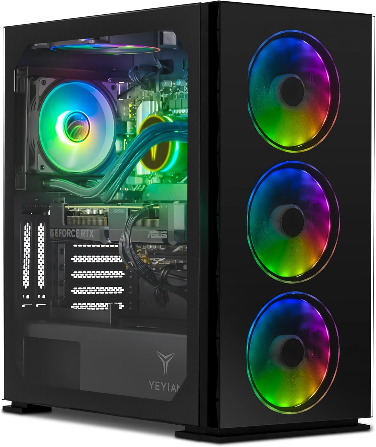 YEYIAN Yari Pre Built Gaming PC,Intel i7-12700F up to 4.9GHz, RTX 4060 Ti, 16GB DDR5 RAM 5600Mhz, 1TB NVMe SSD, VR AI Wi-Fi Ready  Windows 11 Home Towers Computers · v12