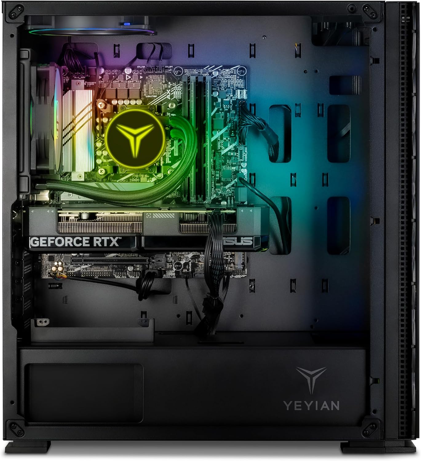 YEYIAN Yari Pre Built Gaming PC,Intel i7-12700F up to 4.9GHz, RTX 4060 Ti, 16GB DDR5 RAM 5600Mhz, 1TB NVMe SSD, VR AI Wi-Fi Ready  Windows 11 Home Towers Computers · v12